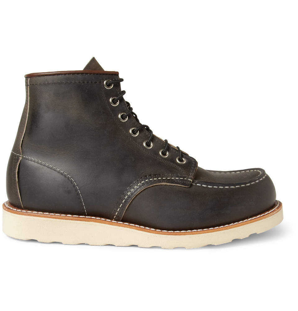 Red wing Rubber-Soled Leather Boots in Black for Men | Lyst