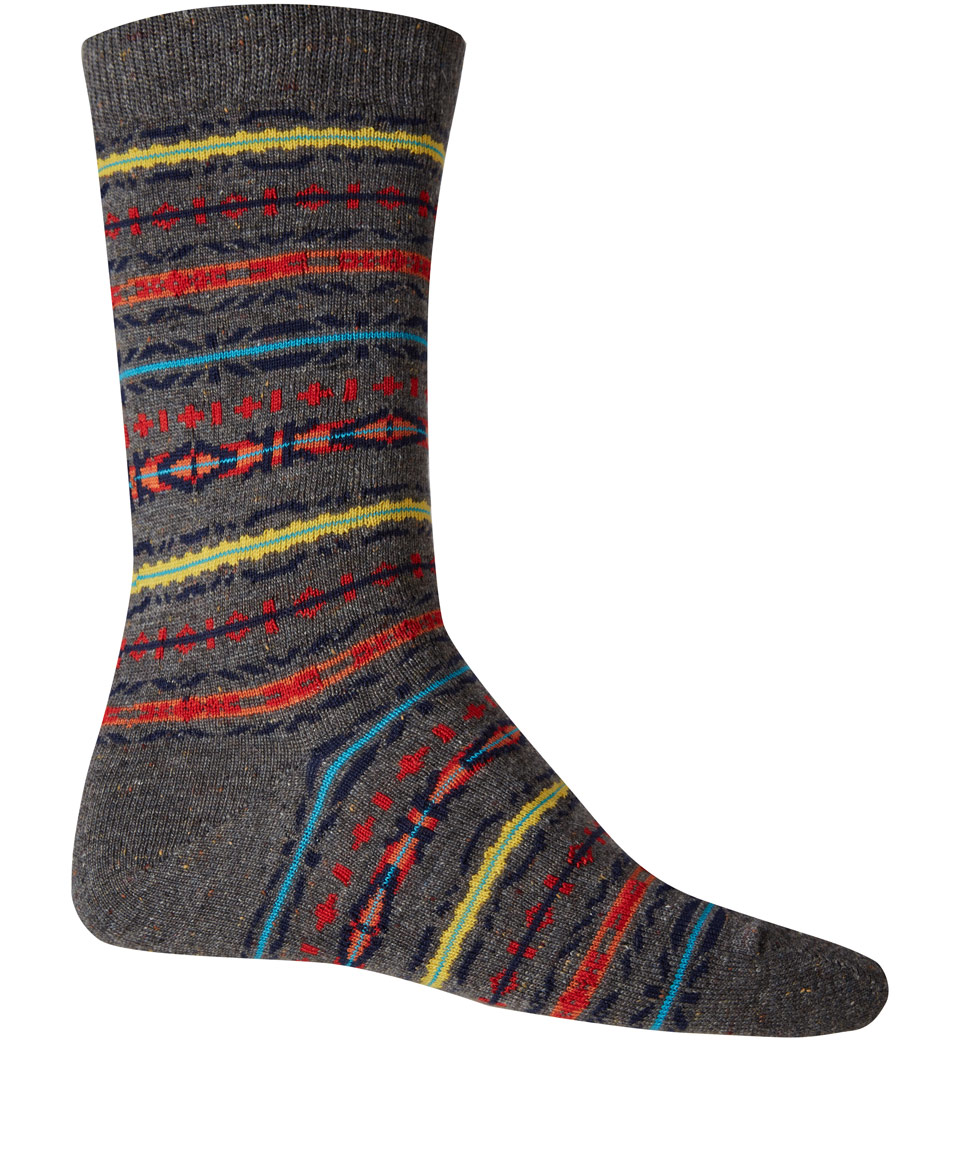 Lyst - Anonymous ism Charcoal Fair Isle Pattern Ankle Socks for Men