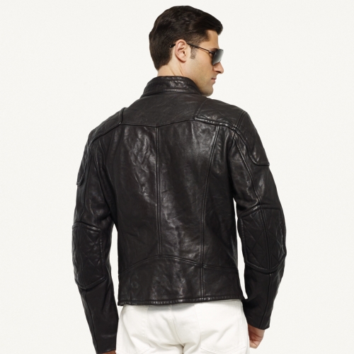 Lyst - Ralph Lauren Black Label Lambskin Biker Jacket in Black for Men