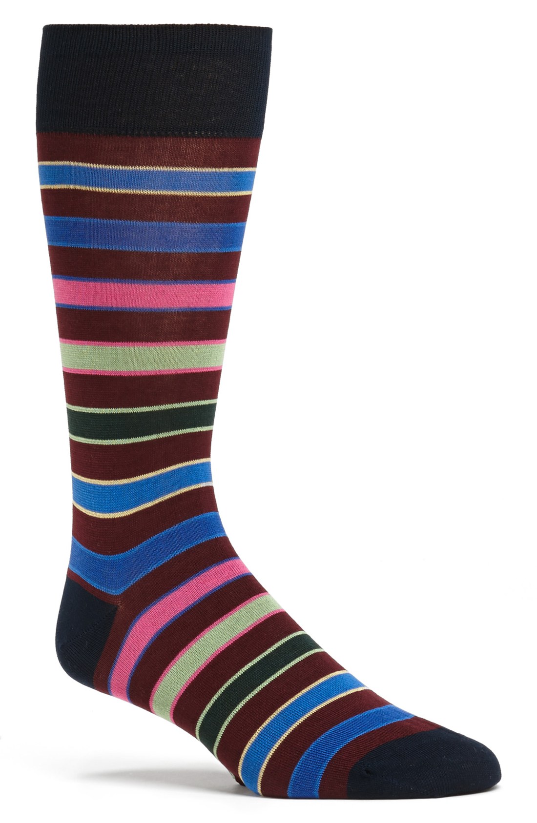 Bugatchi Stripe Mercerized Cotton Blend Socks in Multicolor for Men ...