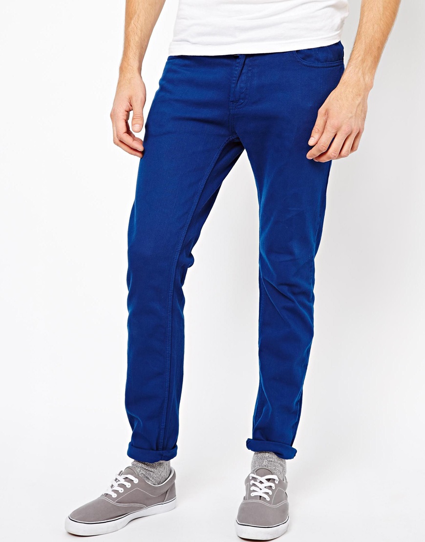 Asos River Island Skinny Fit Jeans in Cobalt Blue in Blue for Men | Lyst