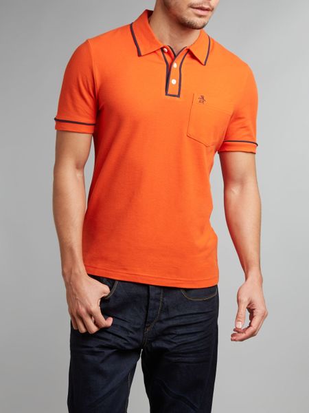 Original Penguin Earl Polo Shirt in Orange for Men (Pumpkin) | Lyst