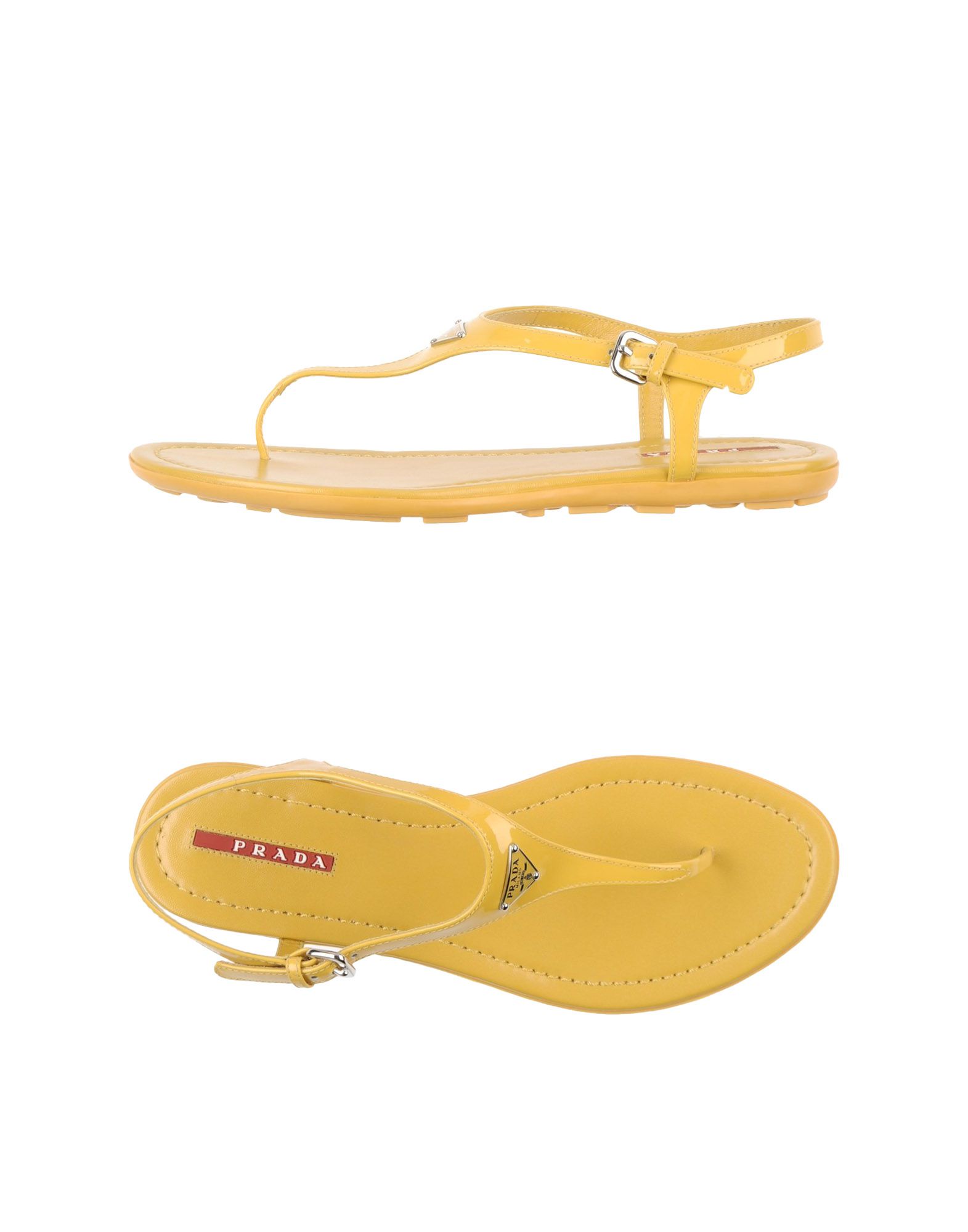 Prada Sport Flip Flops in Yellow | Lyst