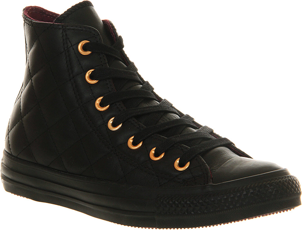 Converse All Star Quilted Leather Hightops in Black for Men | Lyst