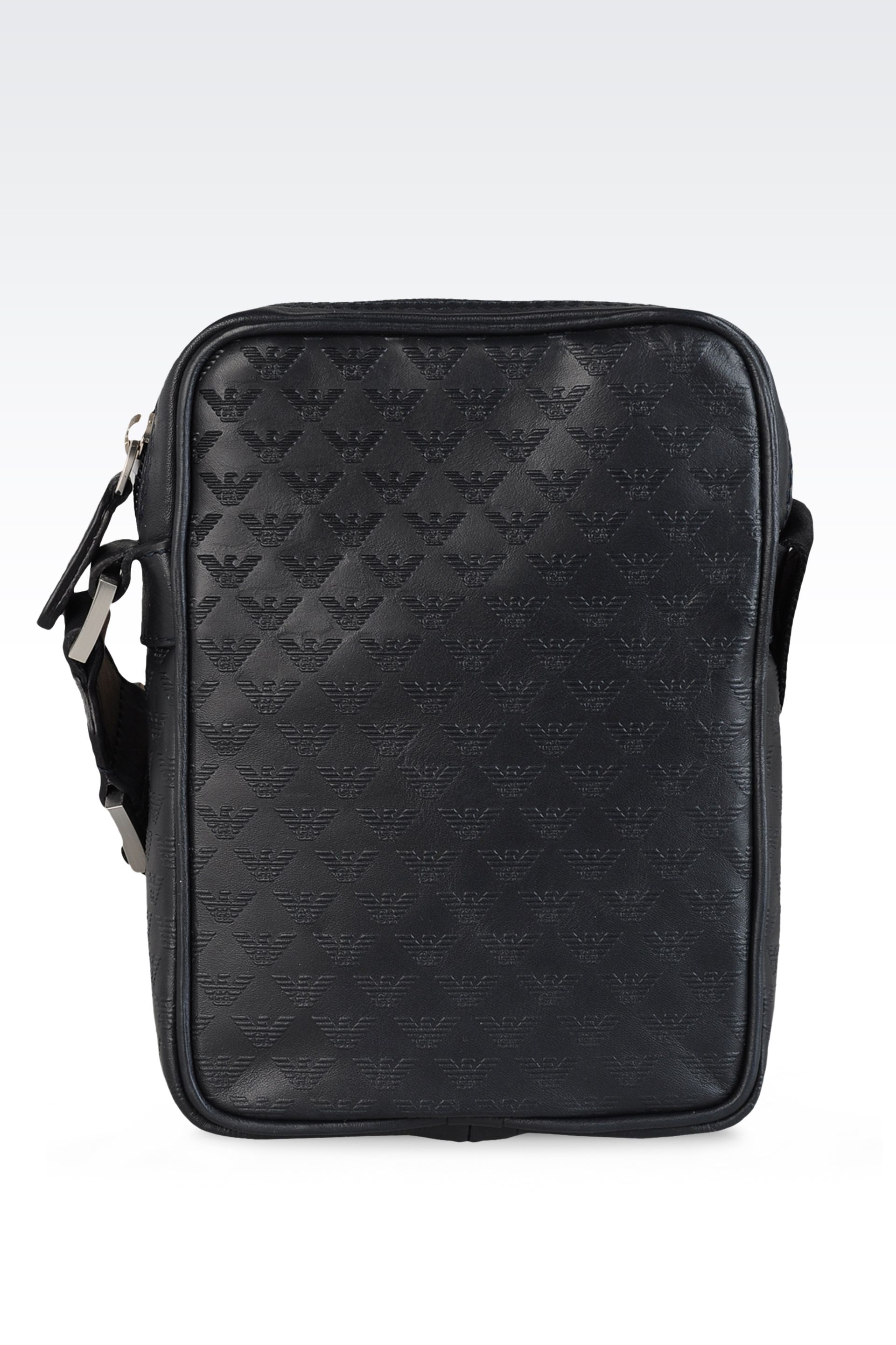 Lyst Emporio Armani Small Shoulder Bag in Calfskin with All Over Logo