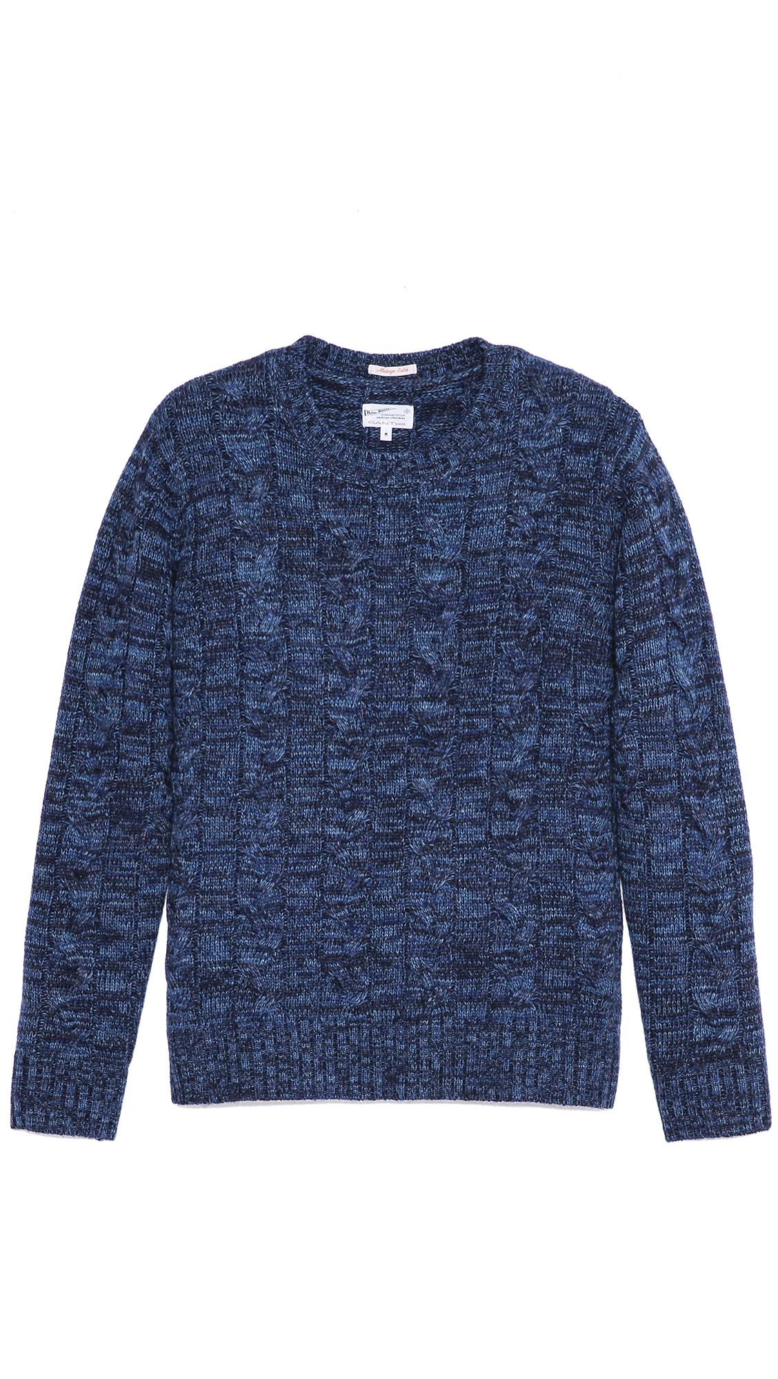 Lyst - Gant rugger Melange Cable Knit Sweater in Blue for Men