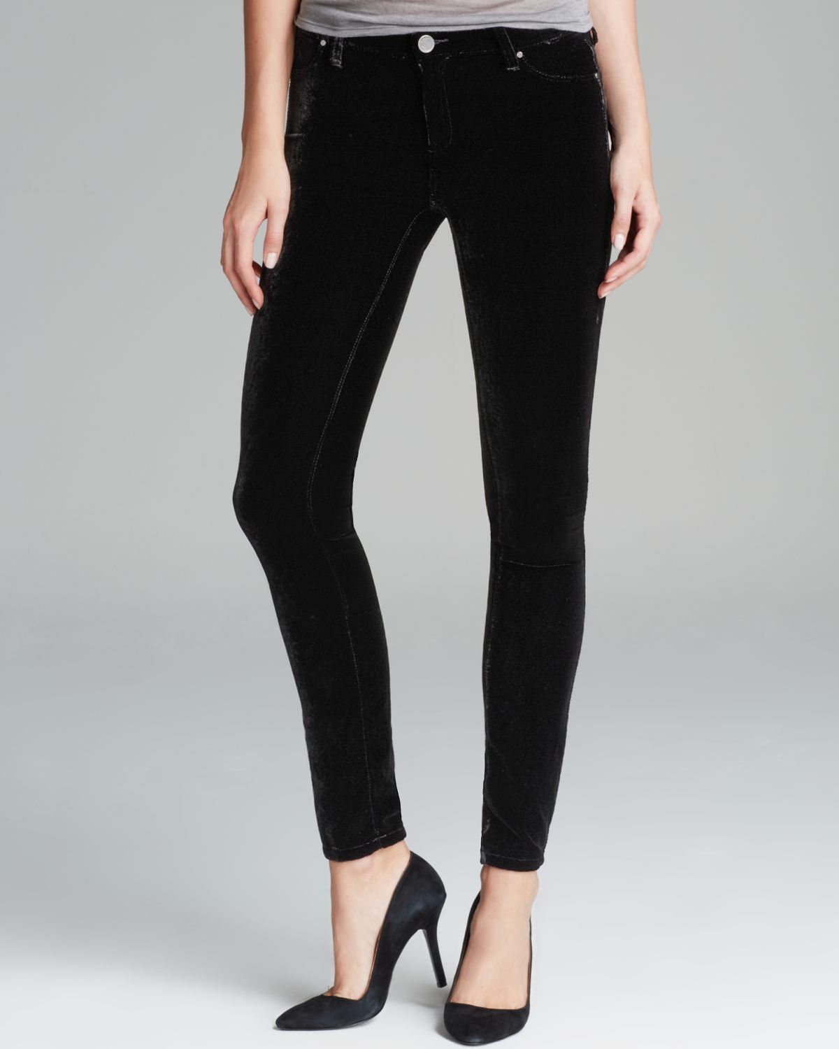 Blank Jeans Black Velvet Skinny in Black (Velvet Underground) | Lyst