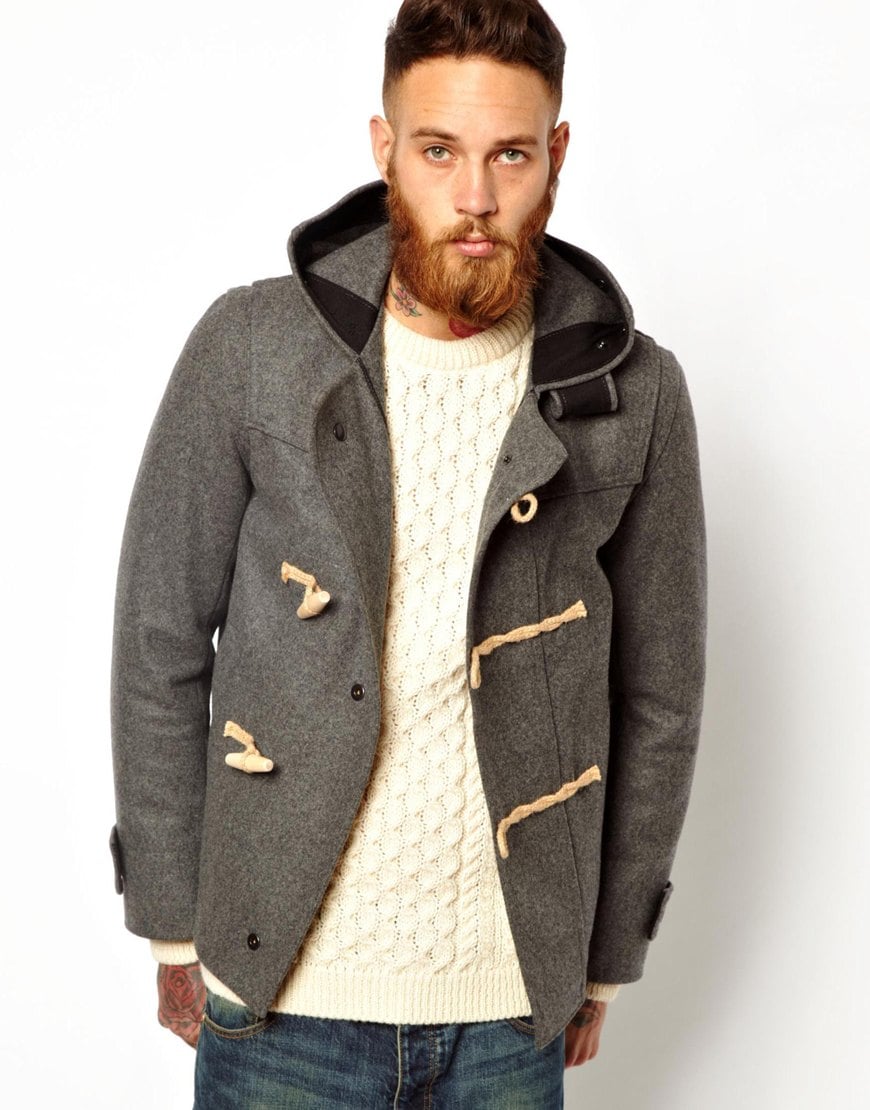 Lyst - Gloverall Cropped Duffle Coat in Melton Wool in Gray for Men