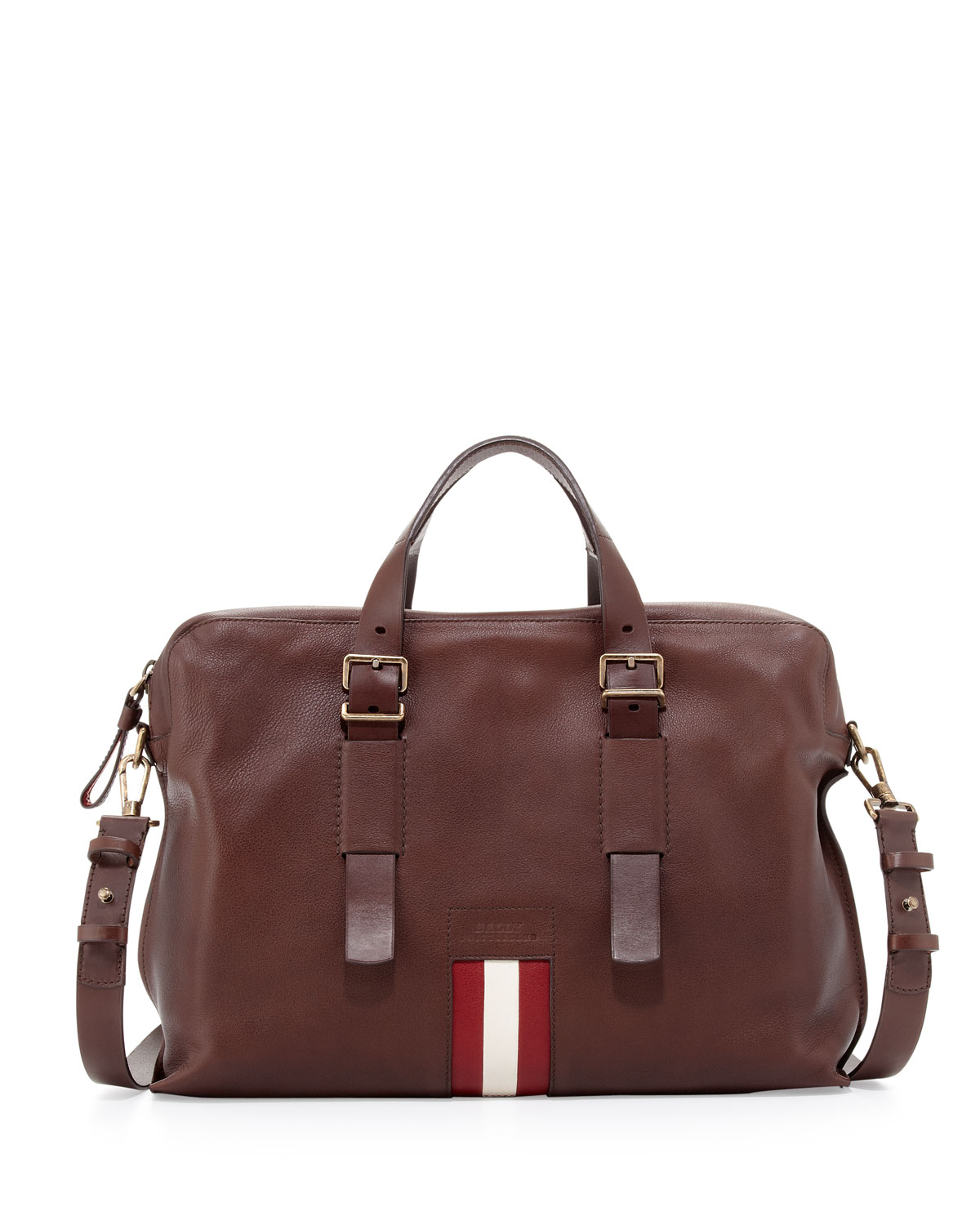 Bally Leather Stripe Business Bag in Brown for Men Lyst