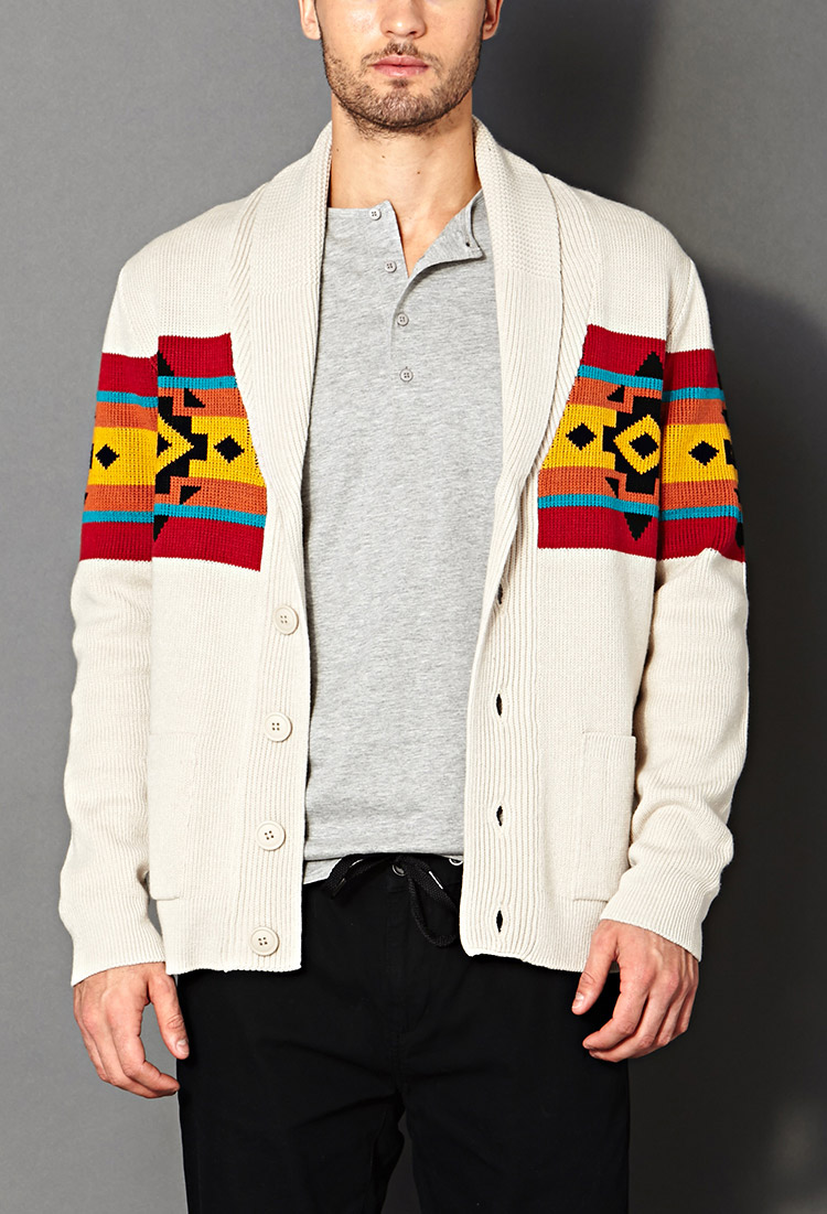  Forever  21  Desert Days Shawl Cardigan  in Red  for Men 