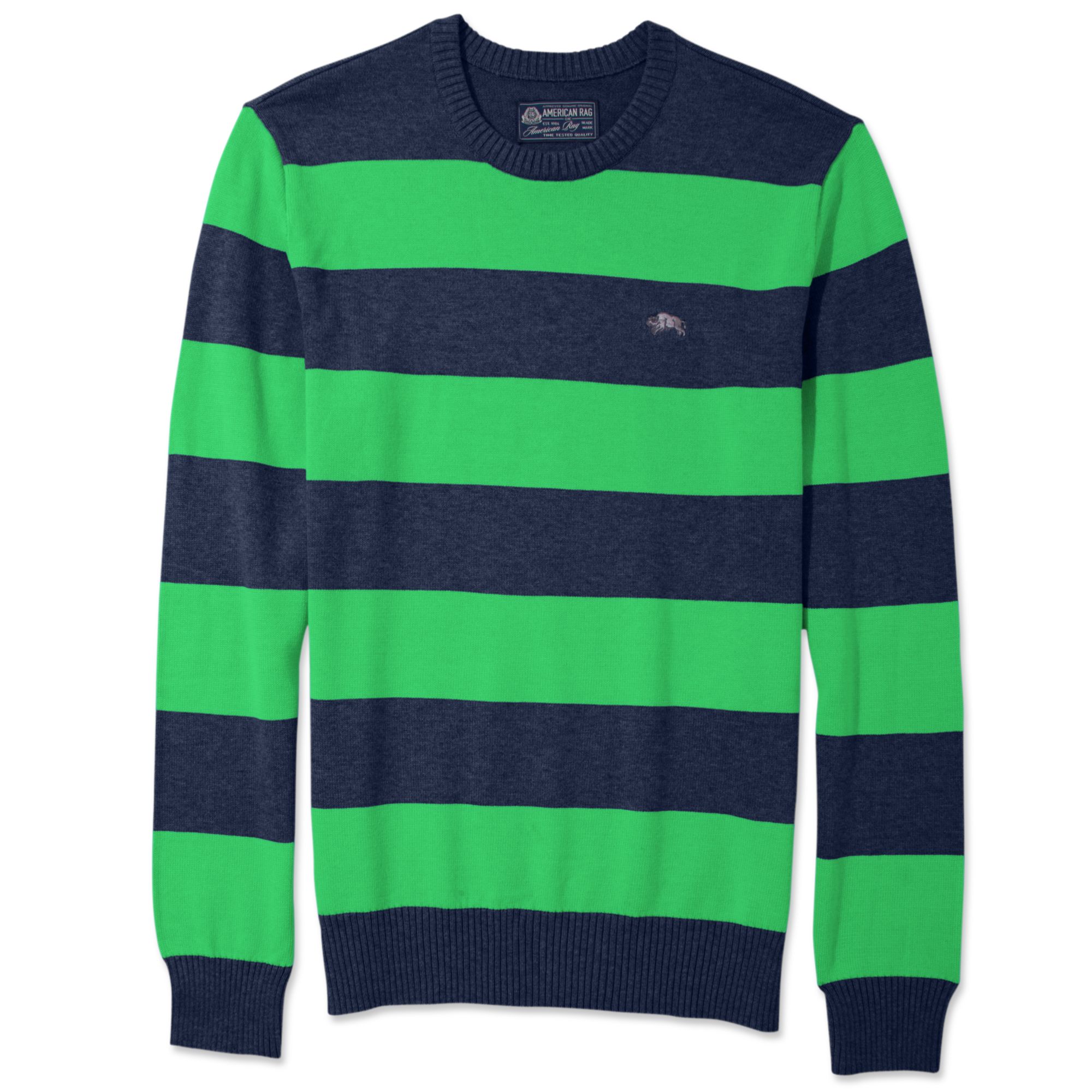 Lyst - American Rag Striped Crew Neck Sweater in Blue for Men