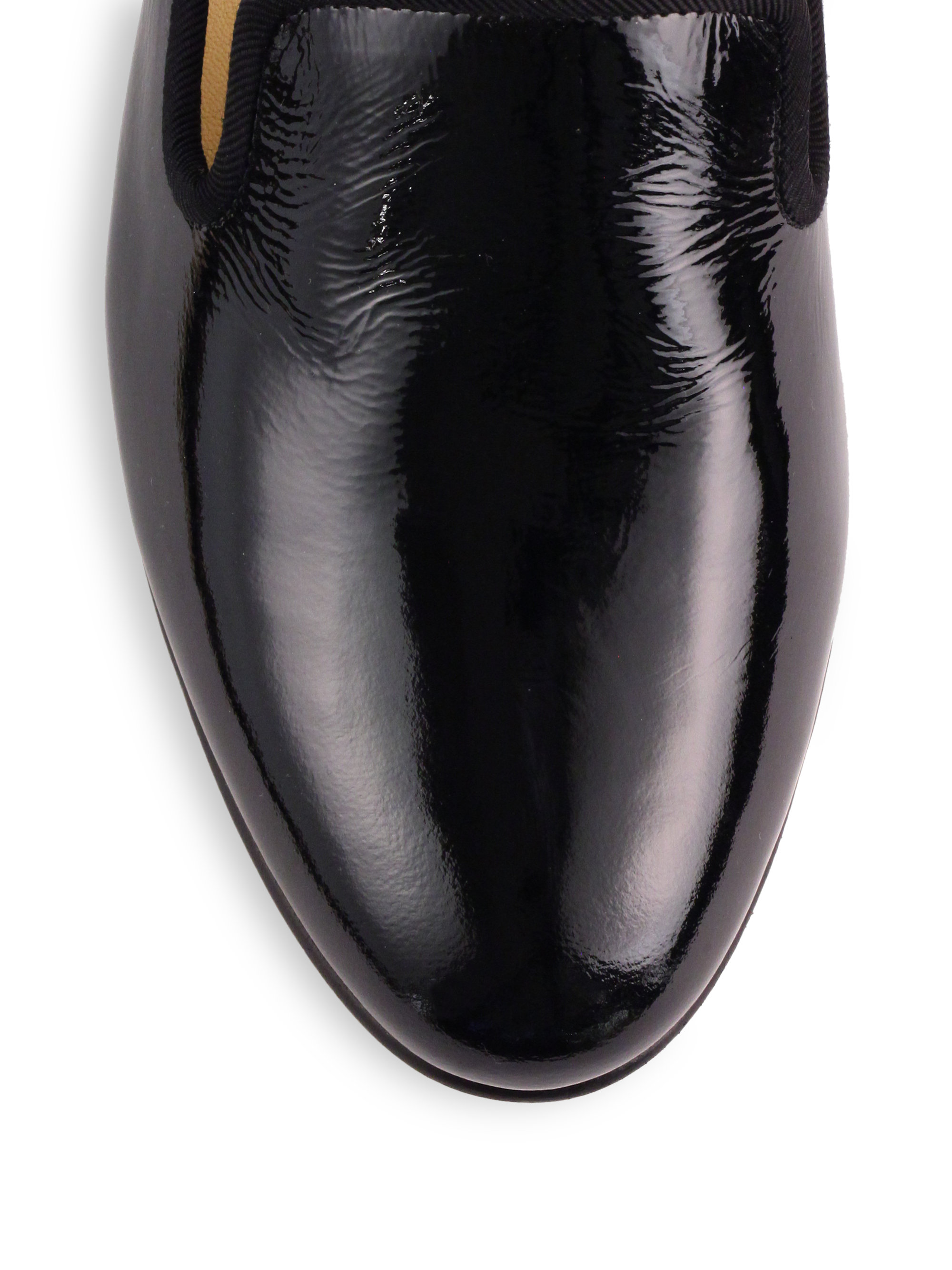 Lyst Cole haan Sabrina Patent Leather Smoking Slippers in Black