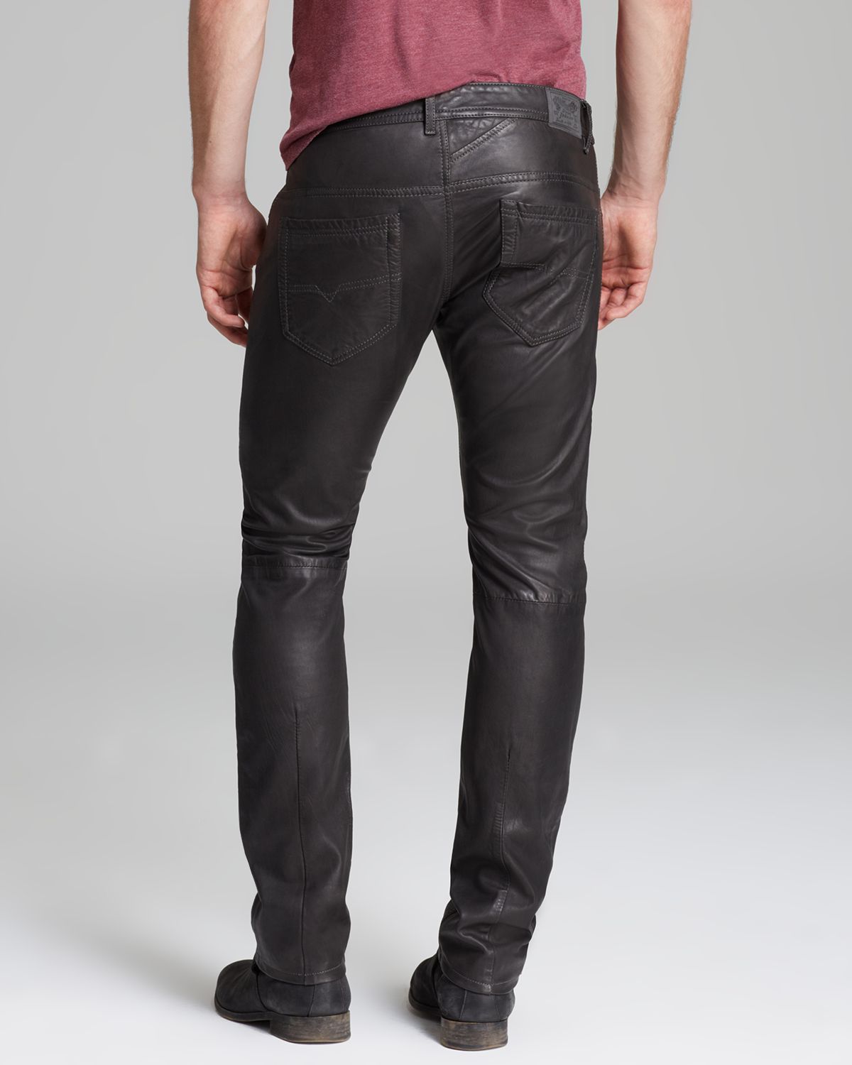Lyst - Diesel Jeans Thavar Leather Slim Fit in Black in Black for Men