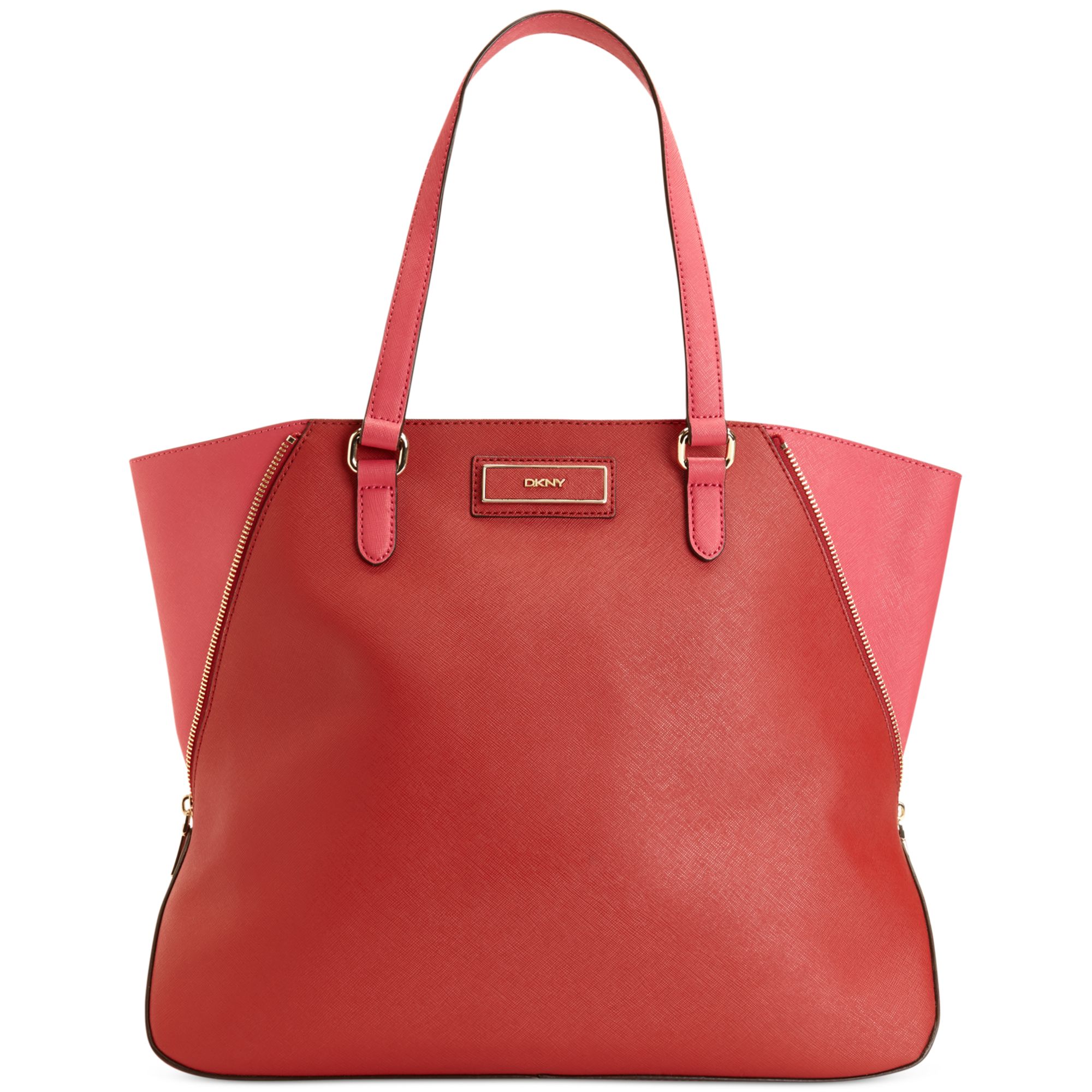 Dkny Saffiano Large Zip Tote in Red (Red/Magenta) | Lyst