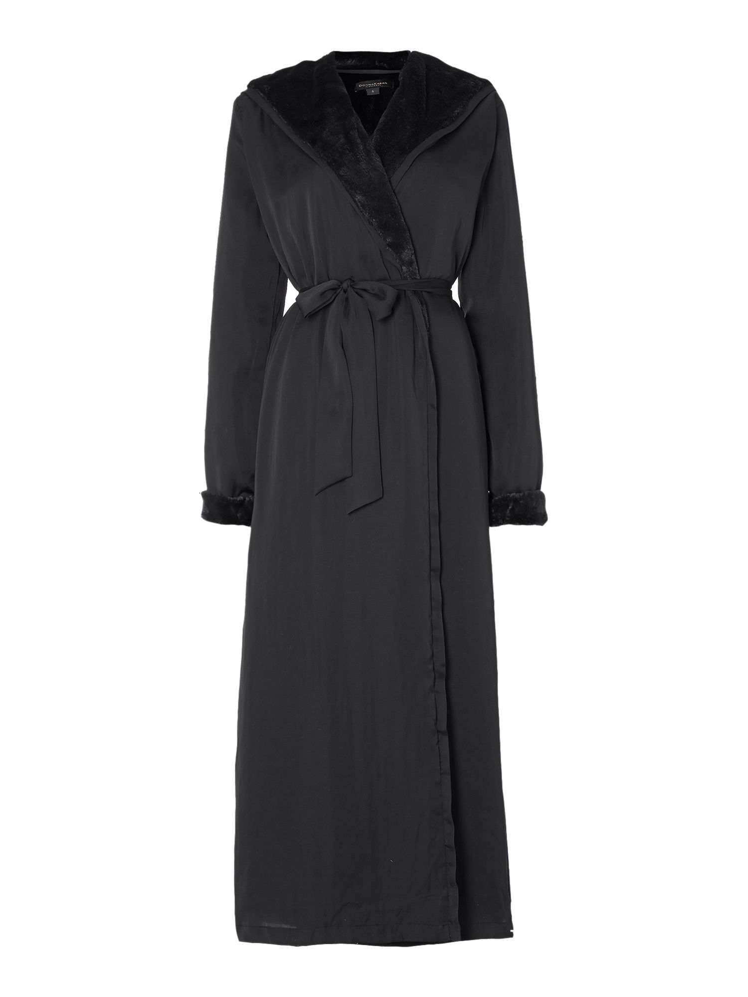 Donna Karan New York Long Line Luxurious Robe in Black | Lyst