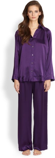 Donna Karan New York Silk Pajamas in Purple (PLUM) - Lyst