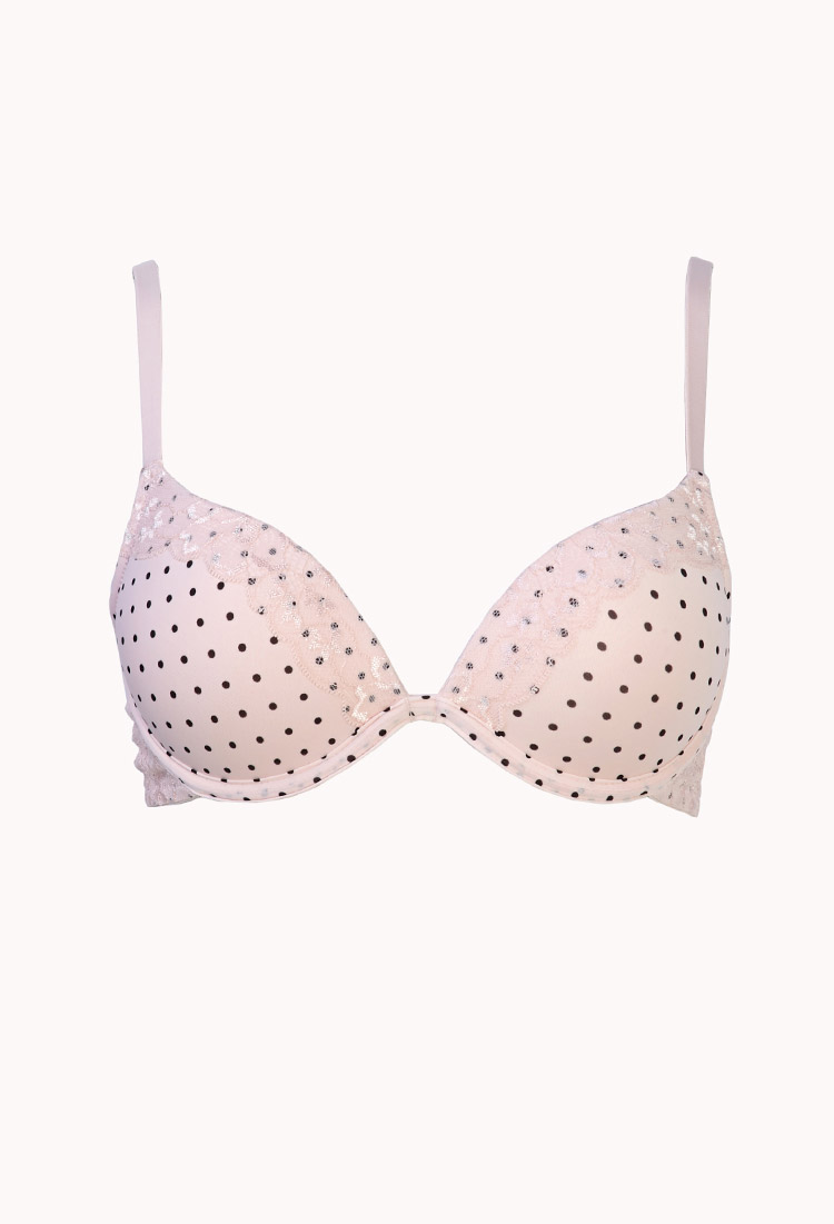 Lyst Forever 21 Moderate Polka Dot Pushup Bra in Pink