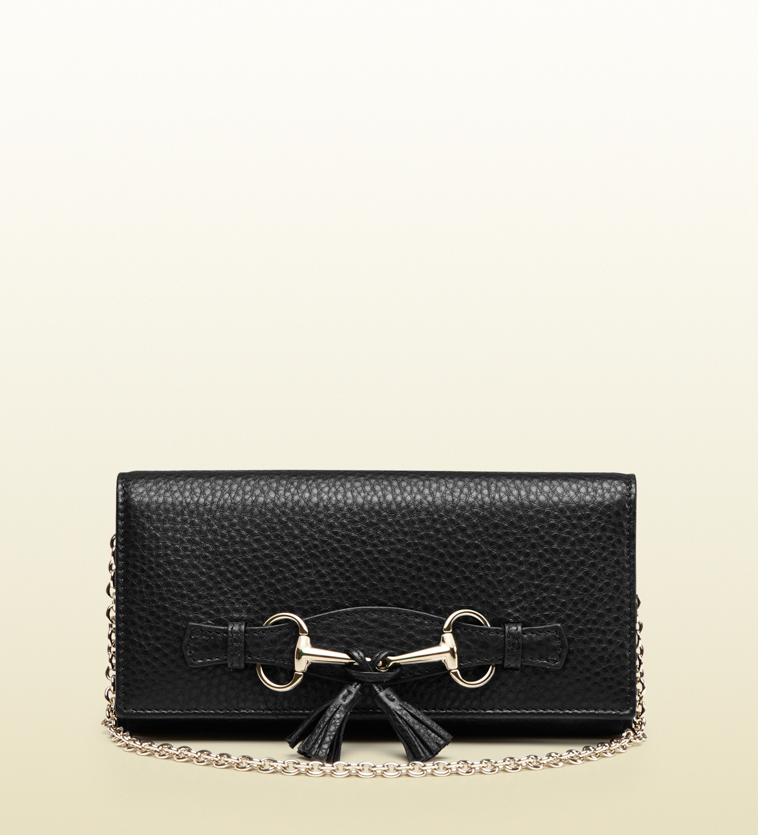 Lyst Gucci Black Leather Horsebit Chain Wallet in Black
