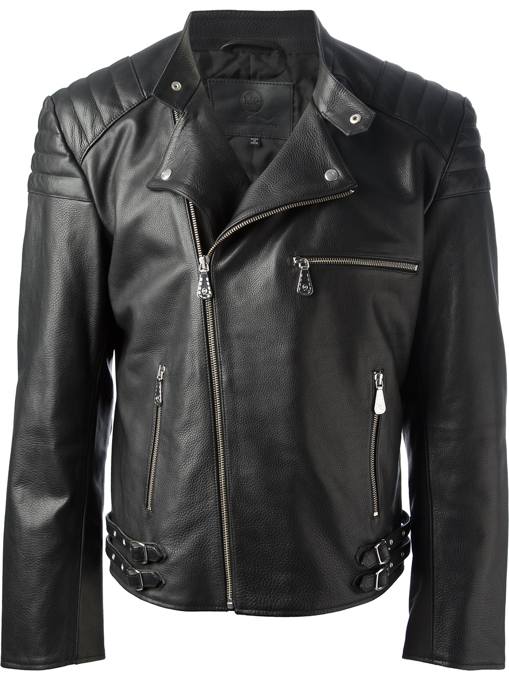 Lyst - Mcq Leather Biker Jacket in Black for Men