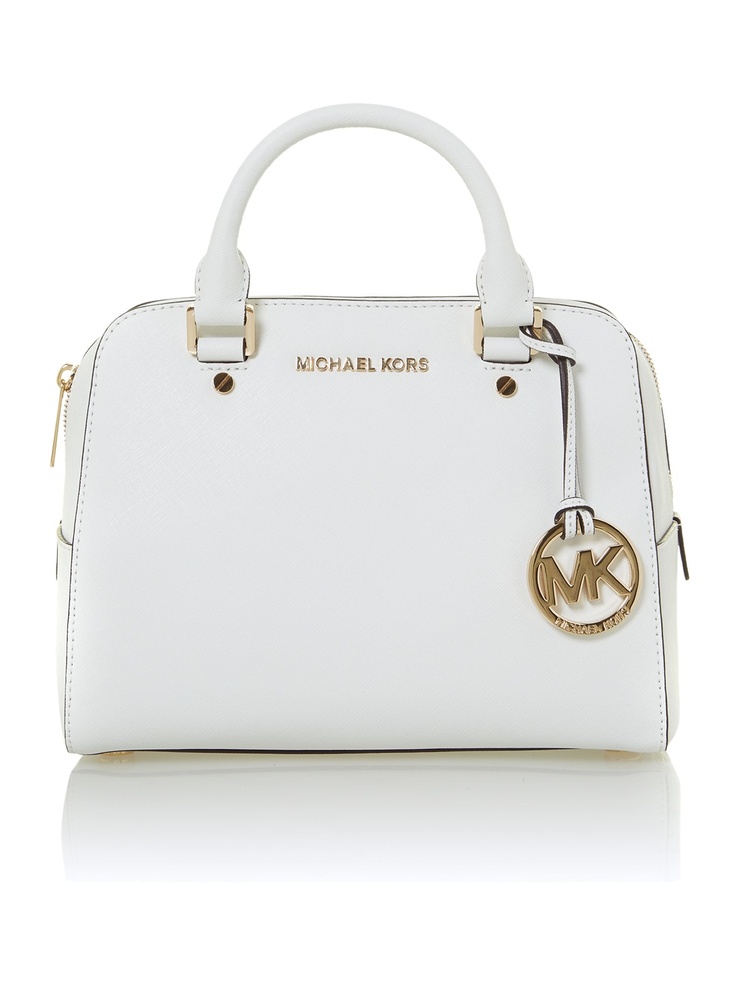 Michael Kors Jet Set Travel Small White Dome Bag in White | Lyst