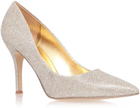 Nine West Flax22 Mid Heel Court Shoes in Gold | Lyst