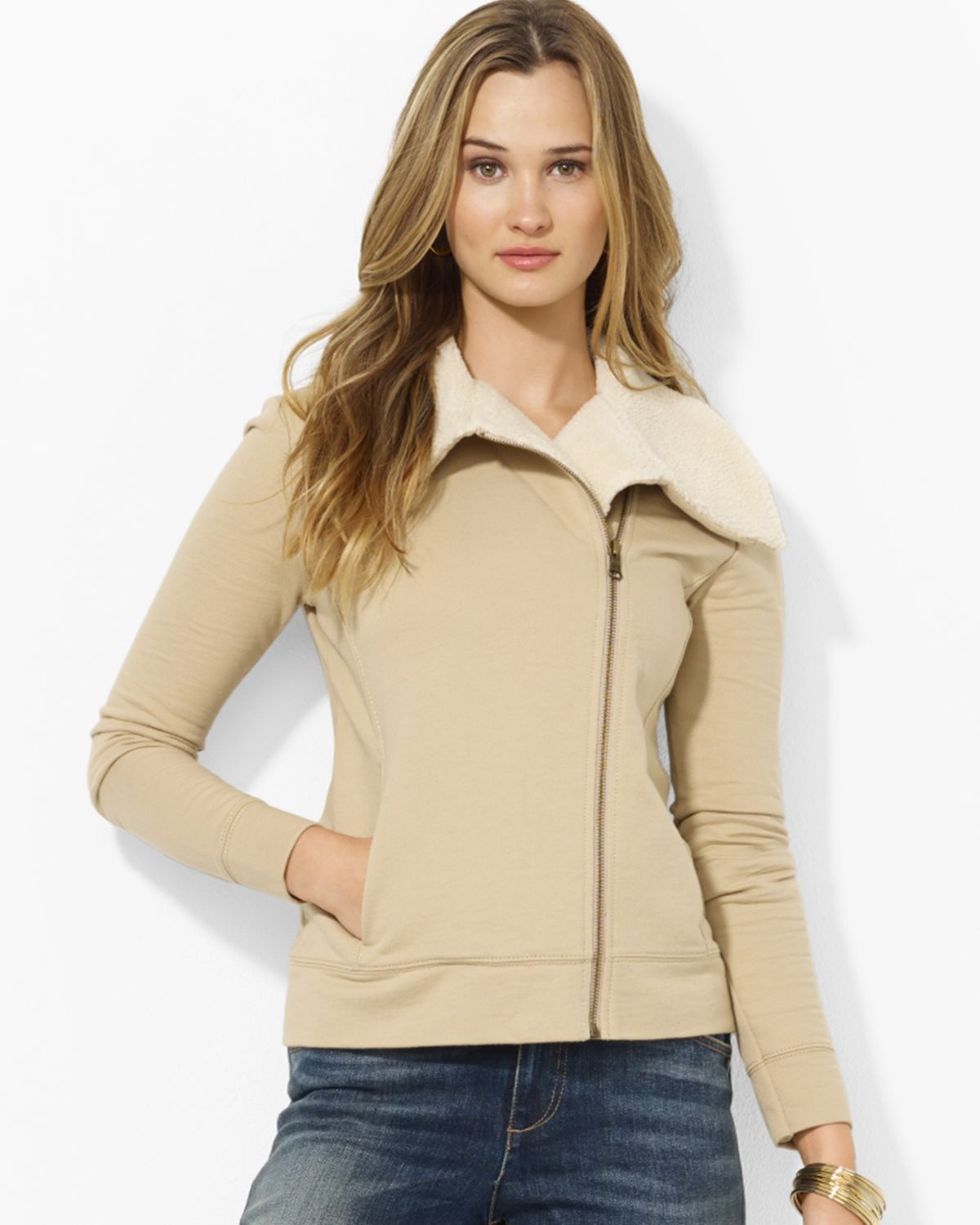 ralph lauren shearling jacket women's