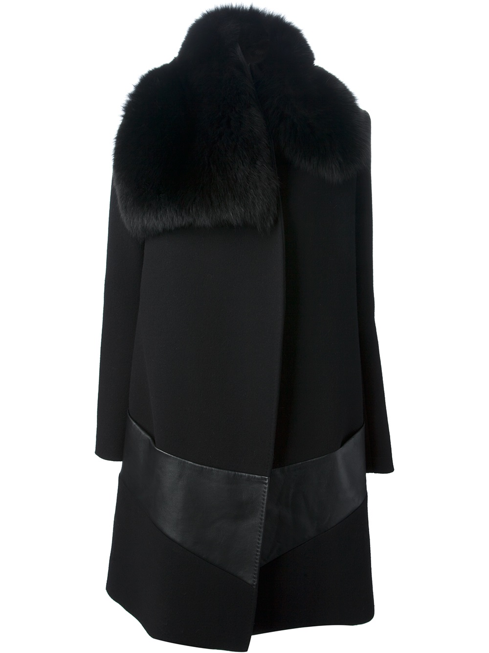 Lyst - Sharon Wauchob Fur Collar Coat in Black