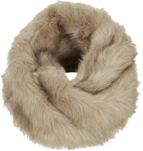 Topshop Sno Faux Fur Twisted Snood in Brown | Lyst