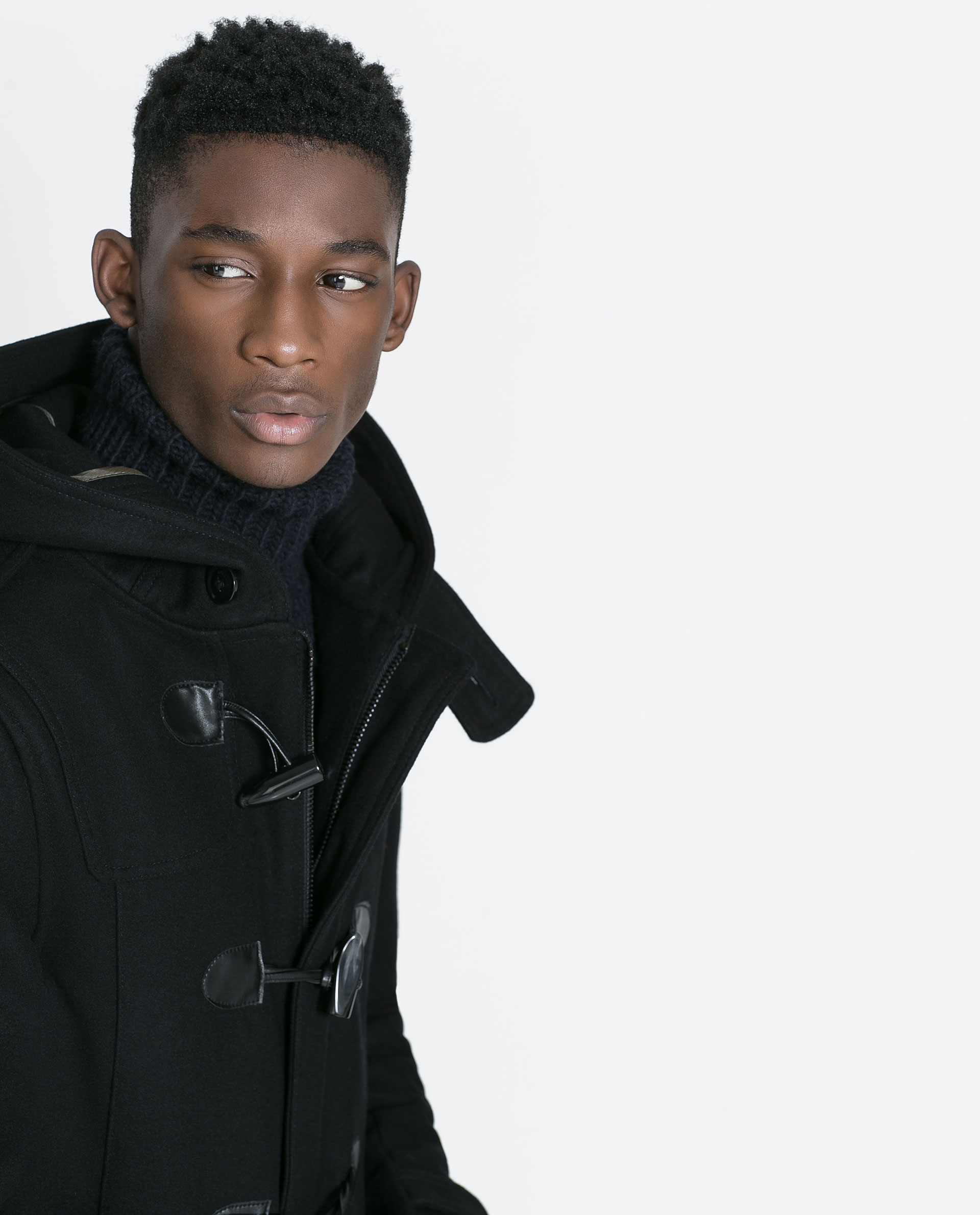 Zara Basic Black Duffle Coat in Black for Men | Lyst