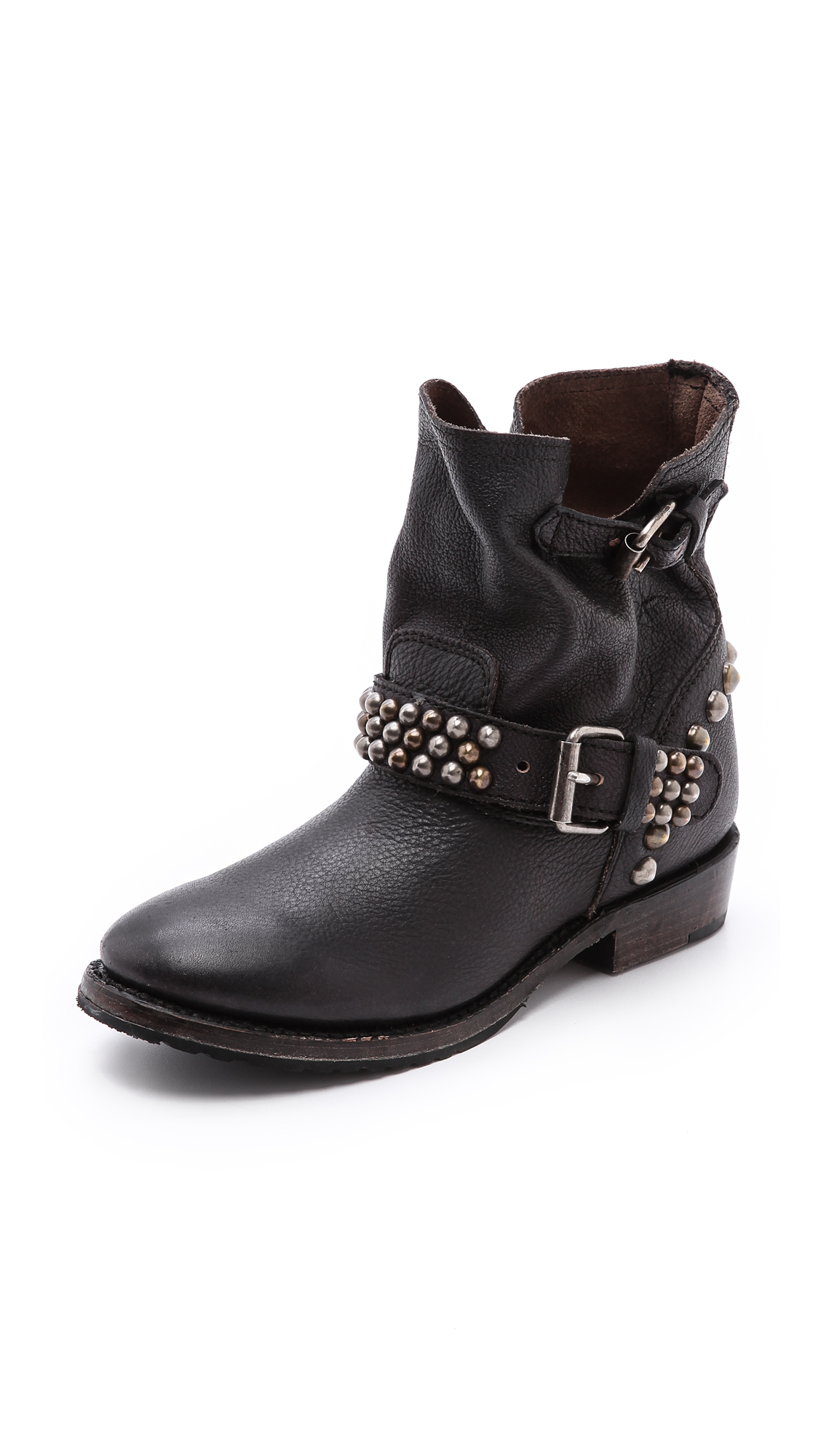 black booties with studs