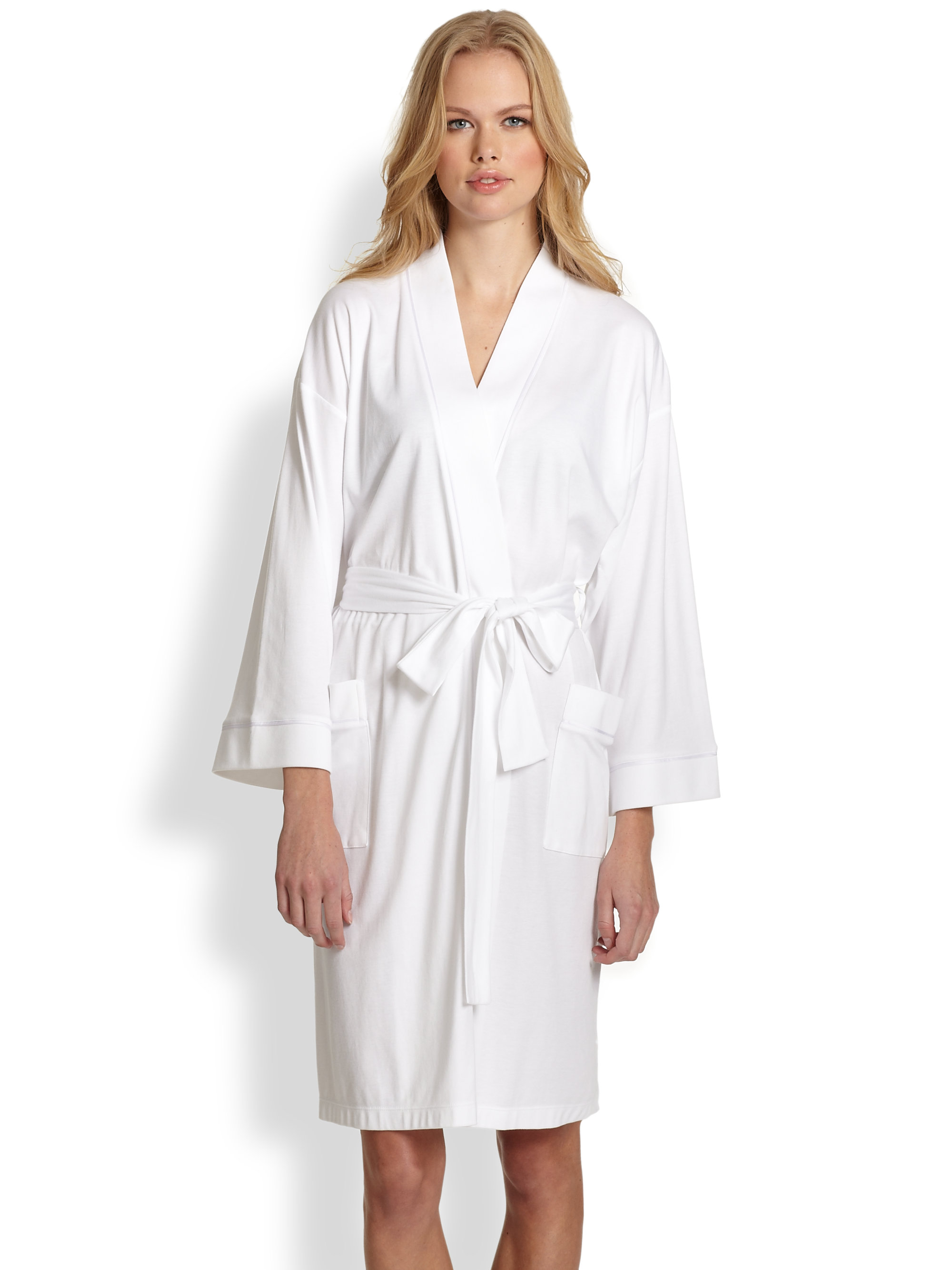 Cottonista Cotton Kimono Robe in White | Lyst