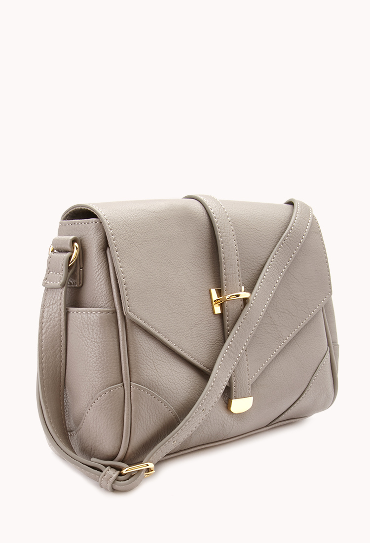 Lyst Forever 21 City Faux Leather Crossbody Bag In Gray Gallery