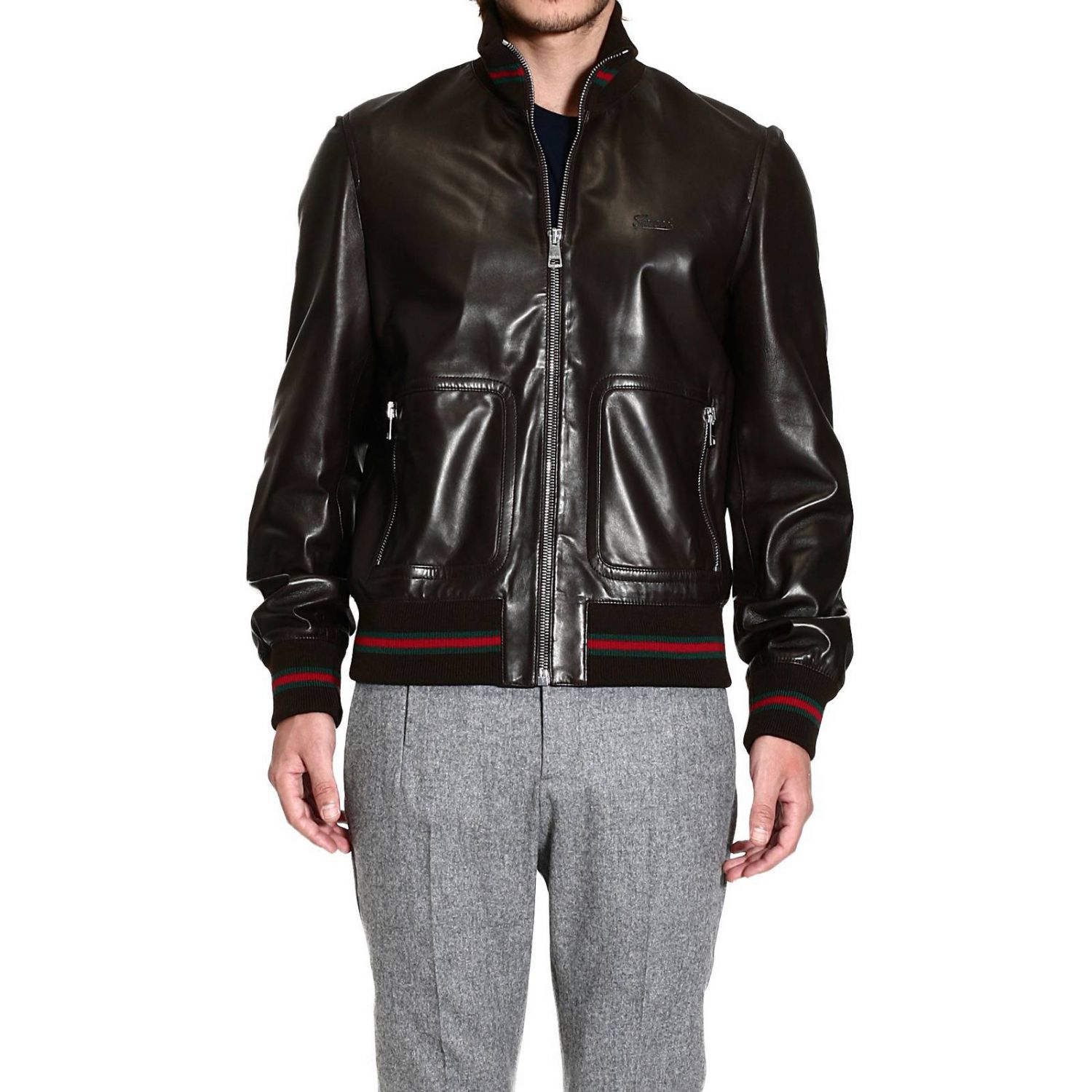 Gucci Bomber Jacket With Embroidery in Brown for Men (black-brown ...