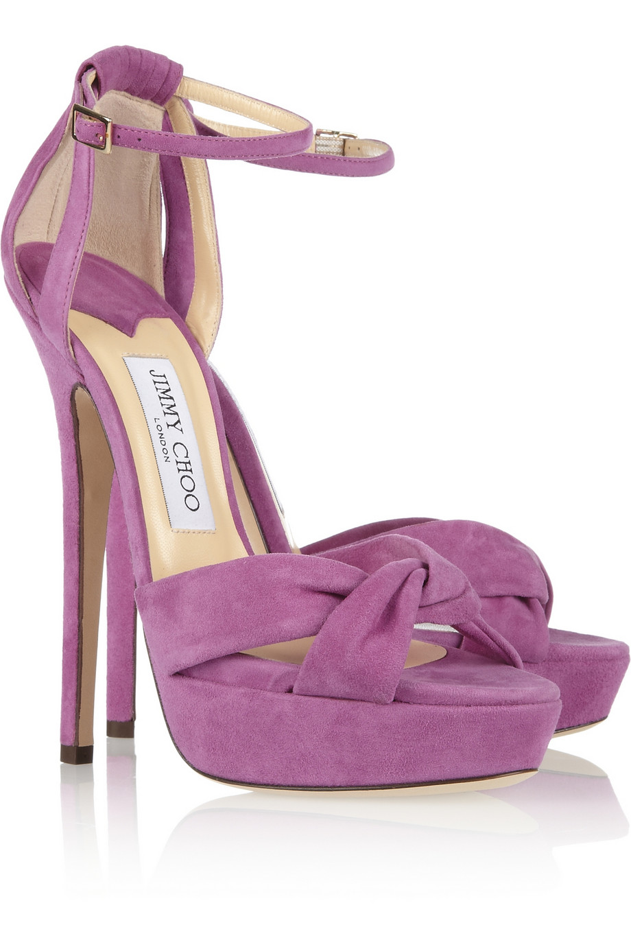 Jimmy Choo Greta Suede Sandals in Purple - Lyst