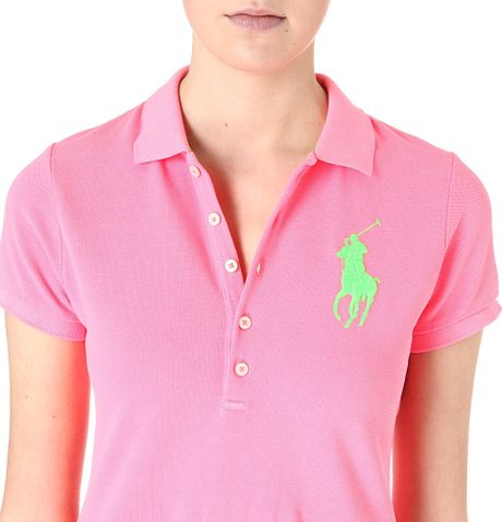 Ralph Lauren Big Pony Player Polo Shirt in Pink (Flamingo pink) | Lyst