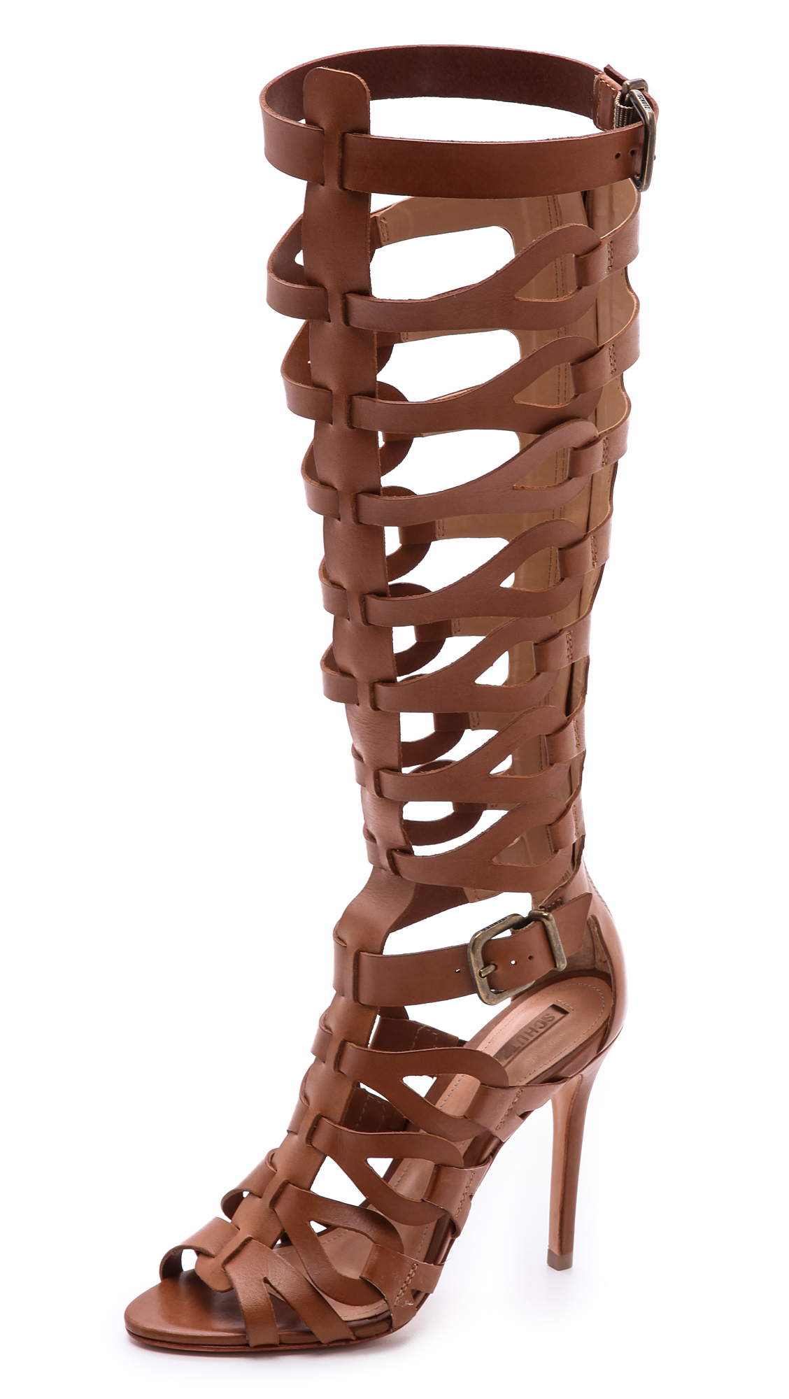 tall brown gladiator sandals