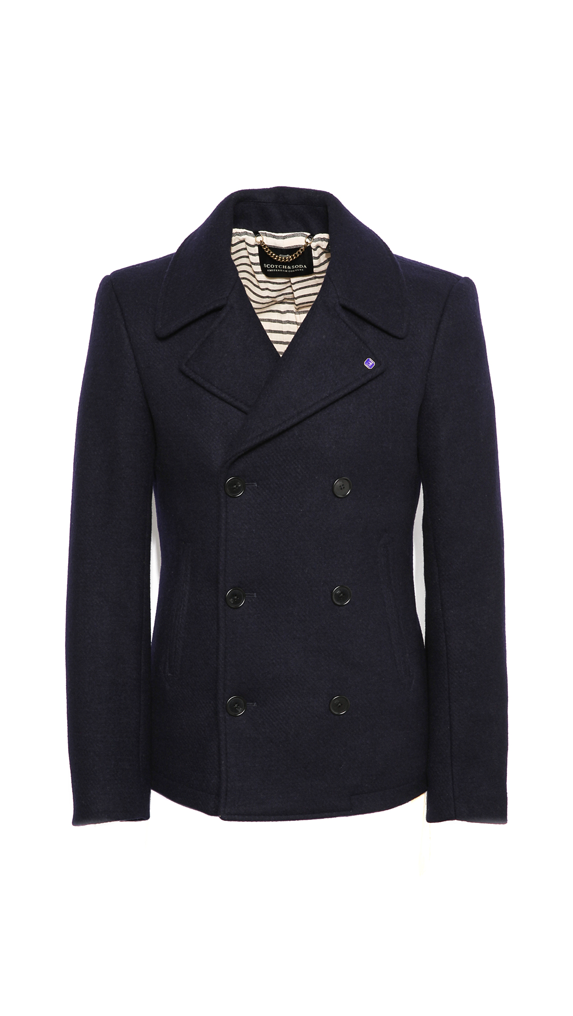 Men S Jackets Coats Scotch Soda Official Web Scotch Soda Peacoat In Blue For Men Lyst