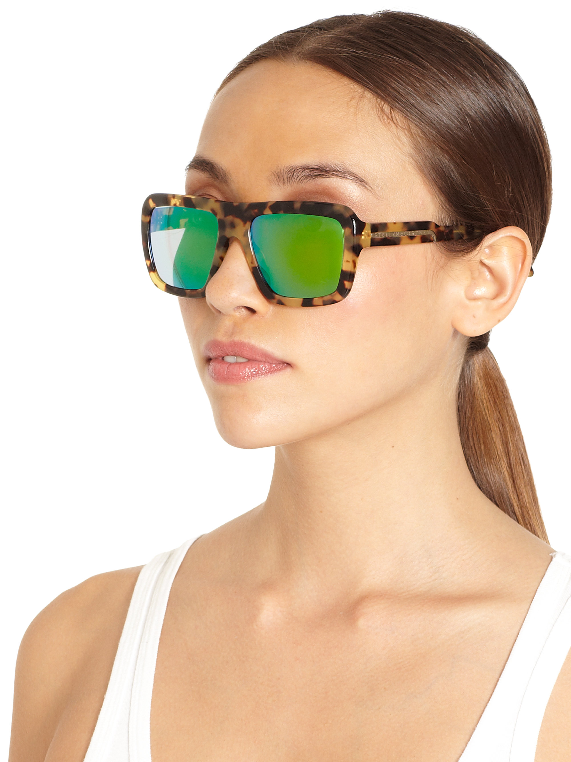 Stella Mccartney Oversized Square Sunglasses In Brown Lyst 