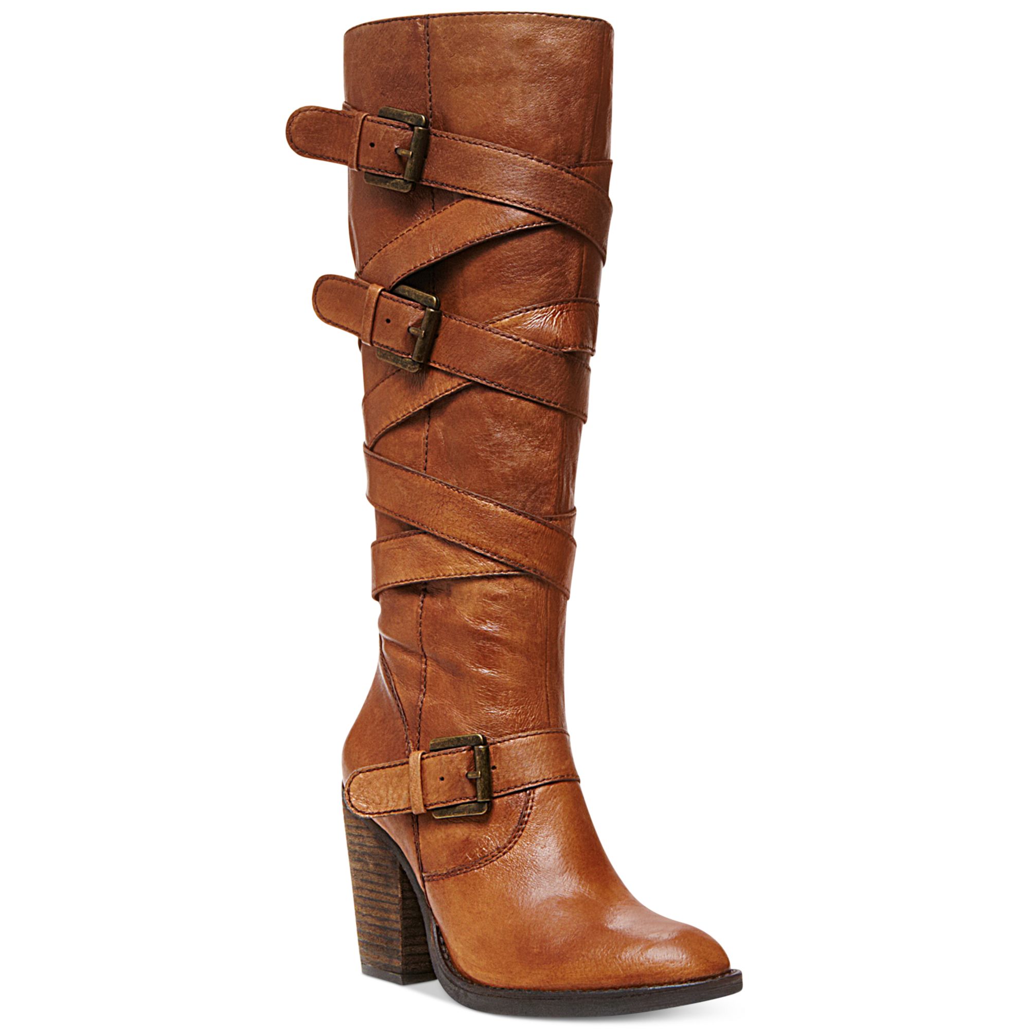 wide shaft brown boots