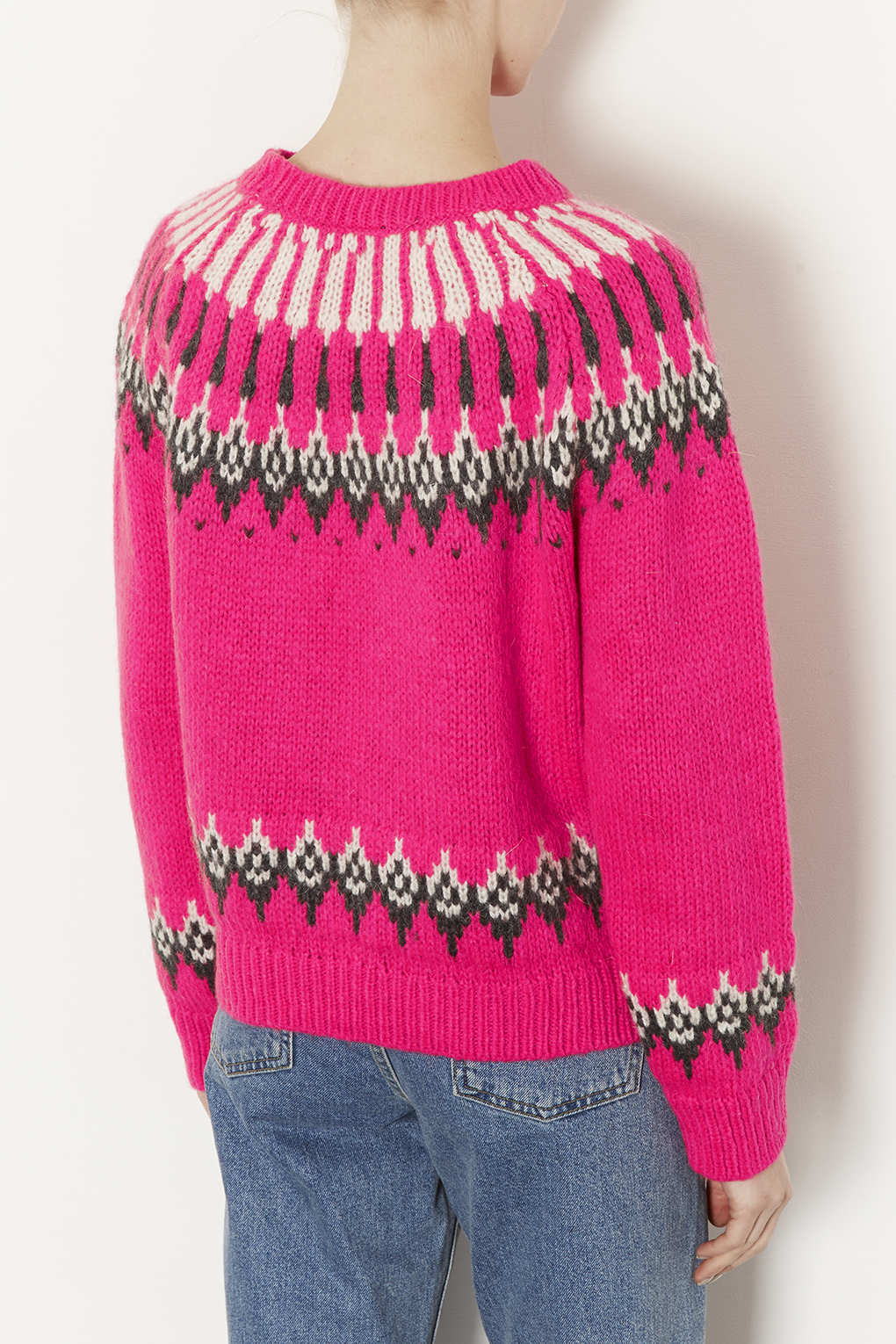 Lyst Knitted Fairisle Jumper in Pink