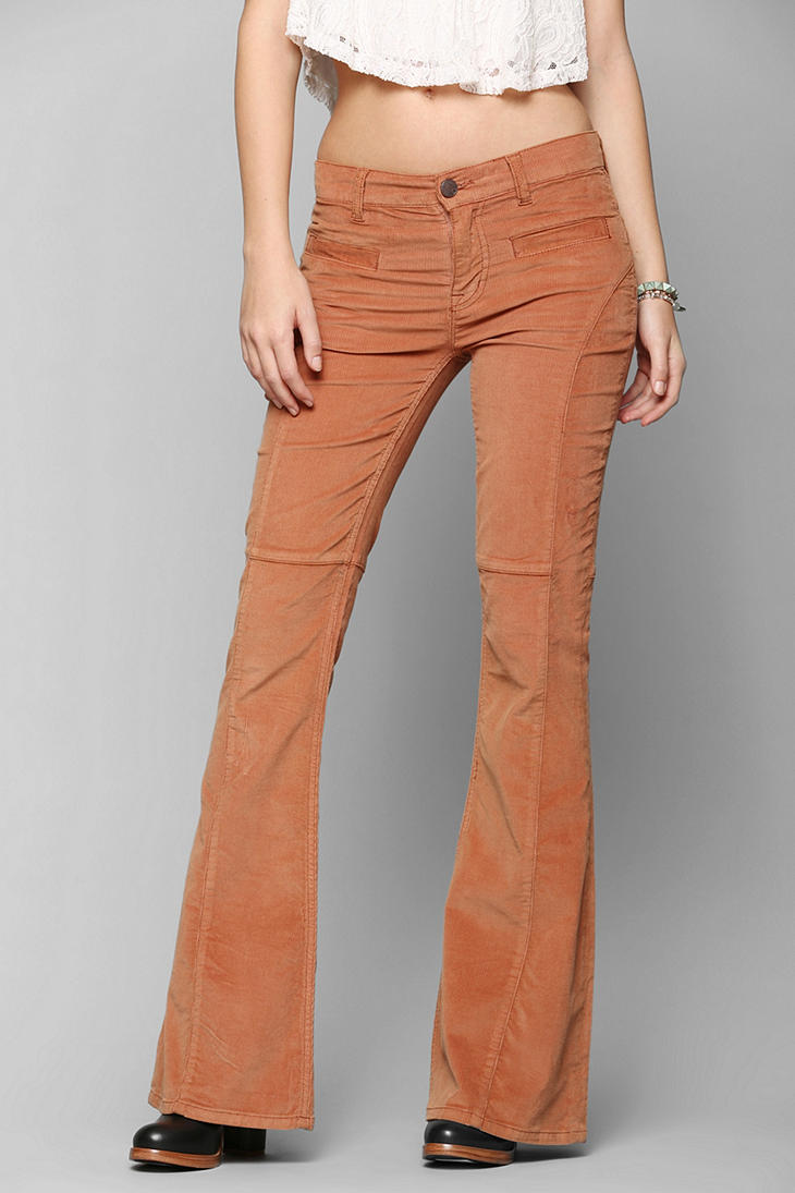 wide leg brown corduroy pants