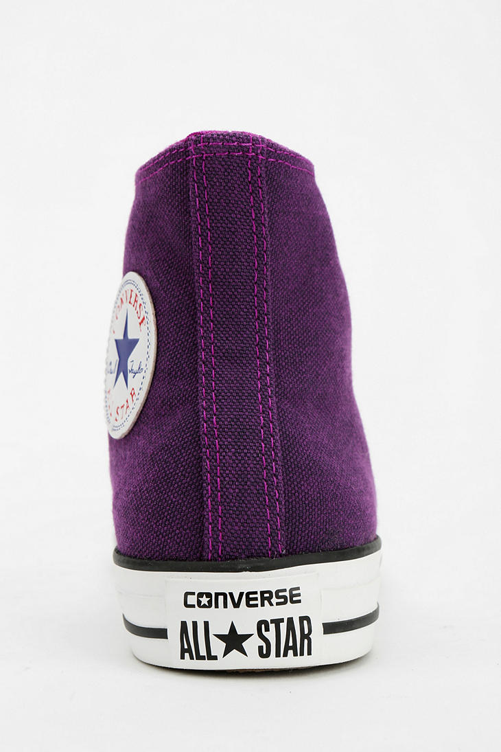 dark purple high top converse