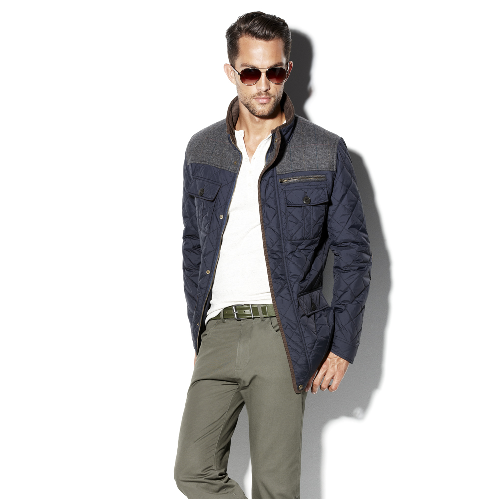 Vince Camuto Blue Nylon Quilted Jacket For Men