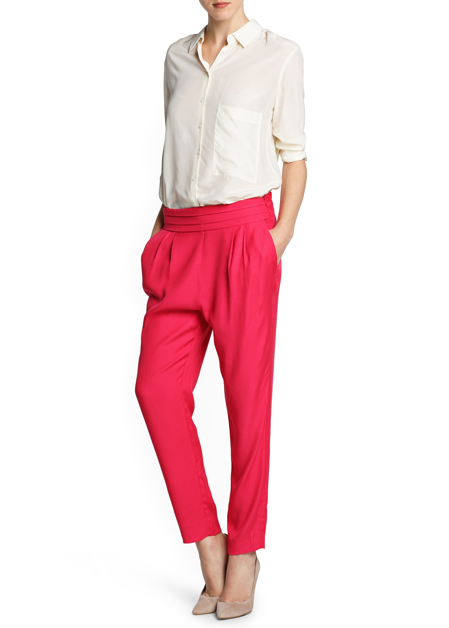 mango relaxed cotton trousers