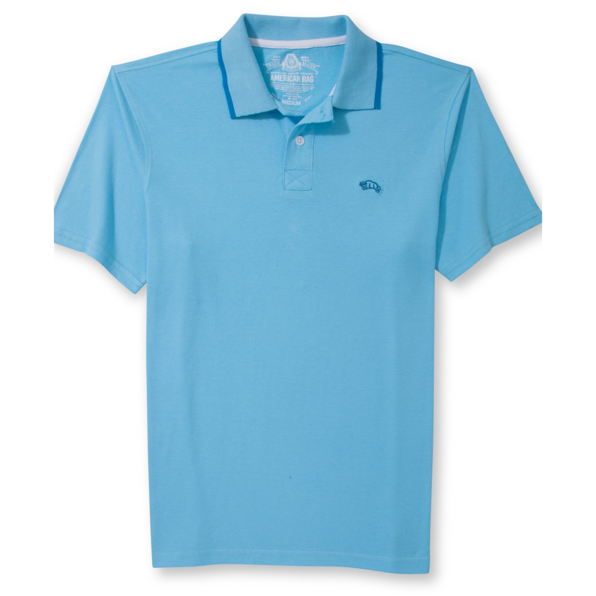 American Rag Collar Pop Polo Shirt in Blue for Men (Clearwater) | Lyst