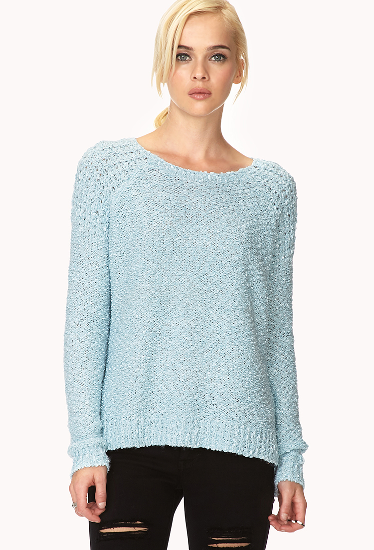 Lyst - Forever 21 Everyday Textured Knit Sweater in Blue