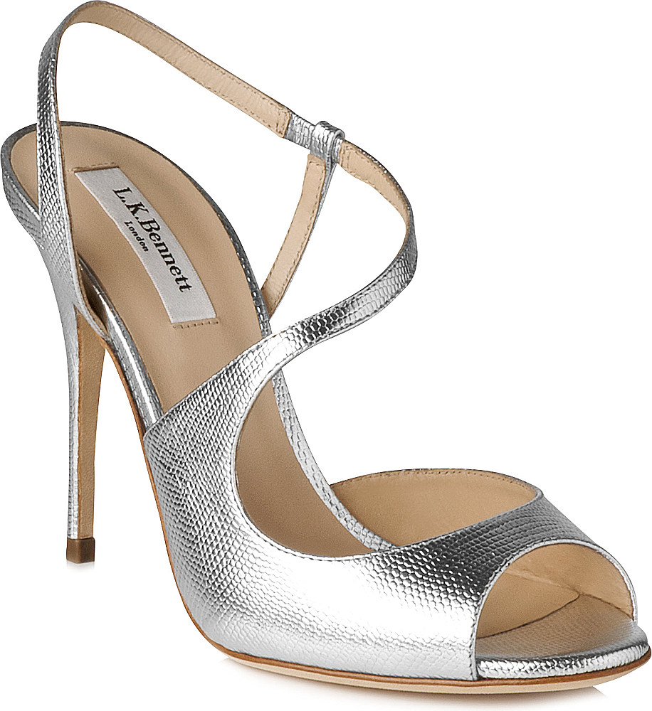 Lk Bennett Palma Leather Sandals in Silver (Sil-silver) | Lyst
