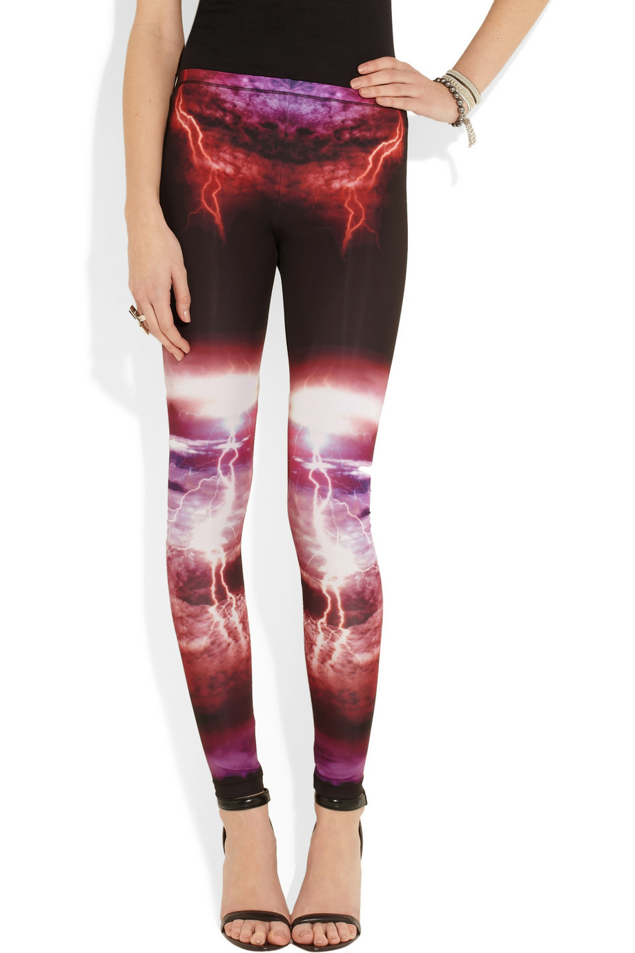 lightning print pants
