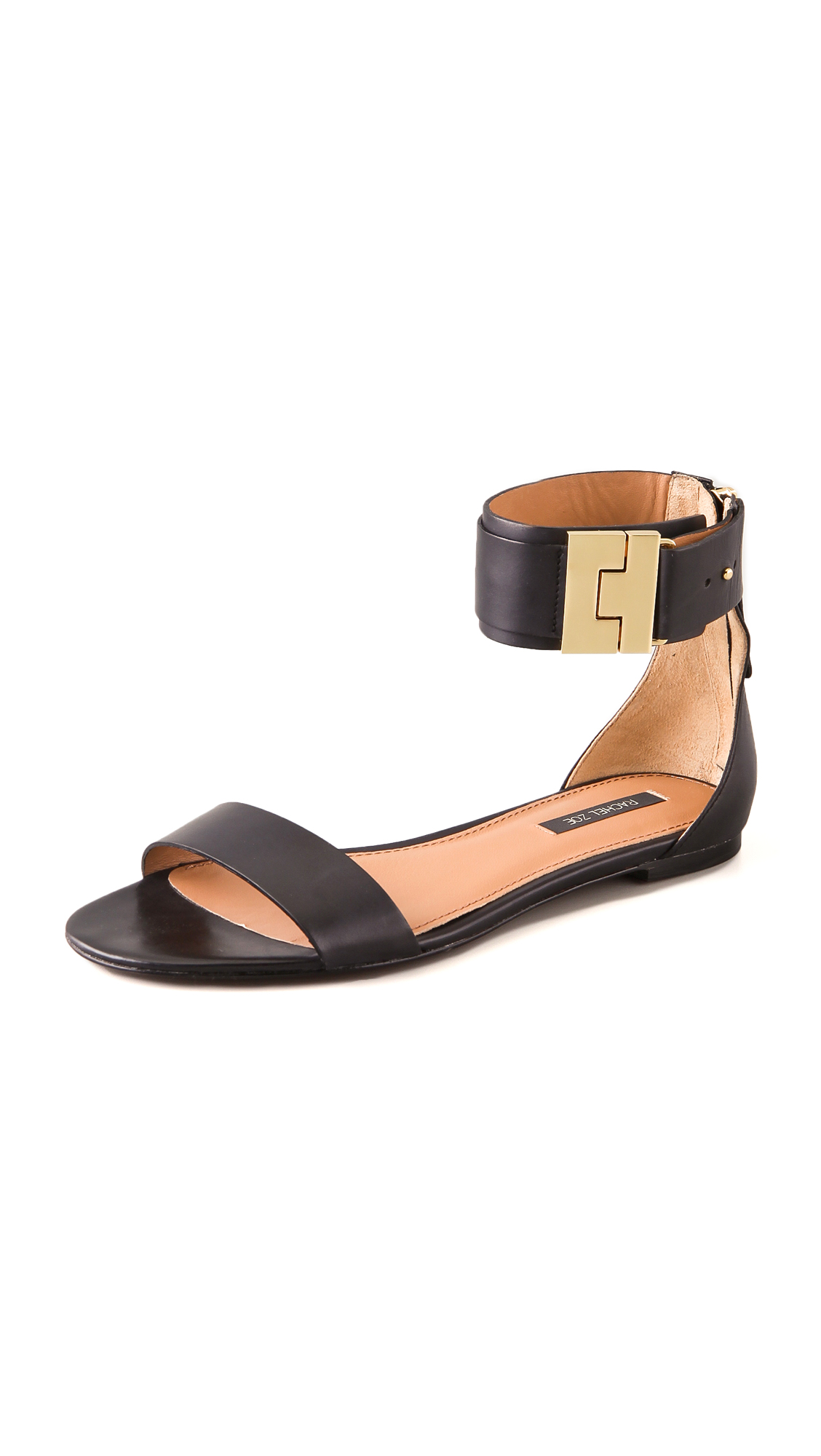 Lyst - Rachel zoe Gladys Flat Sandals in Black