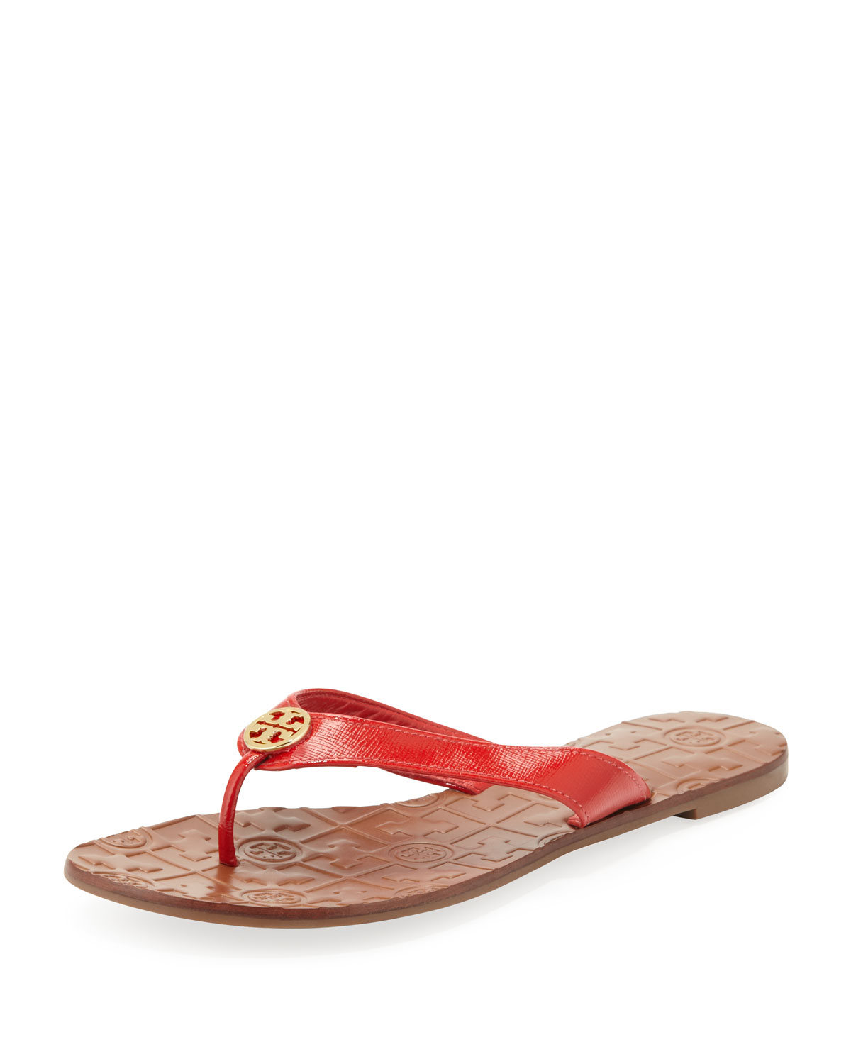 Tory Burch Thora 2 Patent Thong Sandal Tory Red in Red (TORY RED) | Lyst